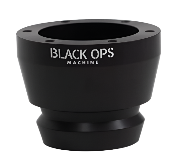6 Bolt Wheel Retainer by Black Ops - Front Logo Close Up View