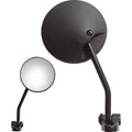 Side View Mirror Flag Round Black by Parts Unlimited