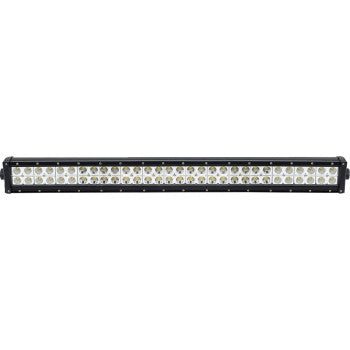 32-inch slim black LED light bar with amber and white bulbs in a sturdy rectangular housing.