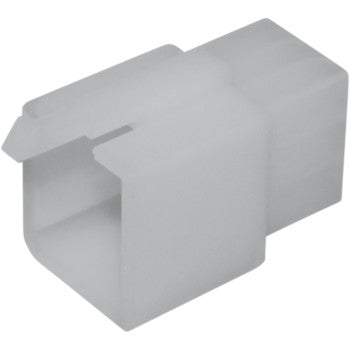 The ML Locking 110 Connector 9 Pin Male by Namz is a translucent white rectangular plastic connector with a hollow center and open slot, ideal for custom applications. Sold in a convenient 5 pack.
