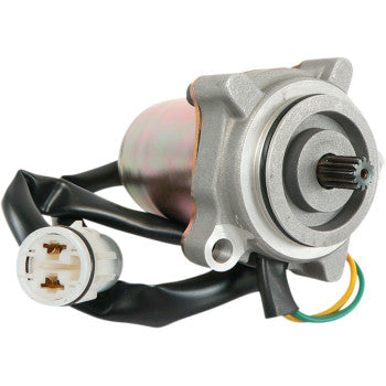 Silver metal shift control motor with black wiring harness and white connector plug.