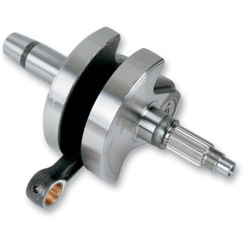 The Honda Crankshaft Assembly OEM Stroke by Hot Rods features a machined metallic crankshaft with a connected rod, splined ends, and precise webs—engineered to OEM specs for converting reciprocating motion into rotational engine power.