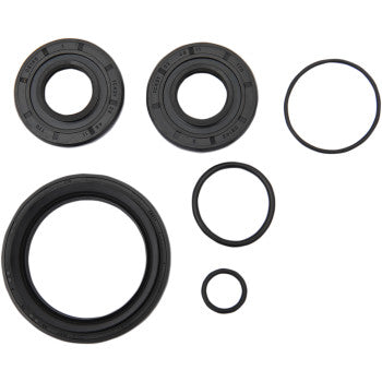 The Honda Differential Seal Kit Front by Moose Offroad includes seven black rubber seals and O-rings in assorted sizes, perfect for differential service or use with EMQ quality bearings, displayed on a white background.