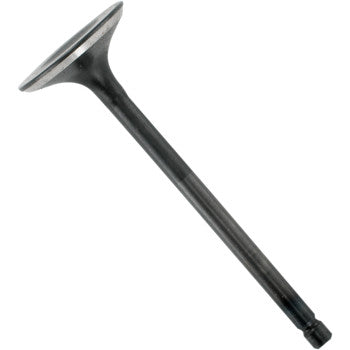 The Yamaha Exhaust Valve by Wiseco, featuring a flat circular head and long stem with CVD wear-reducers for enhanced durability, is shown against a white background.