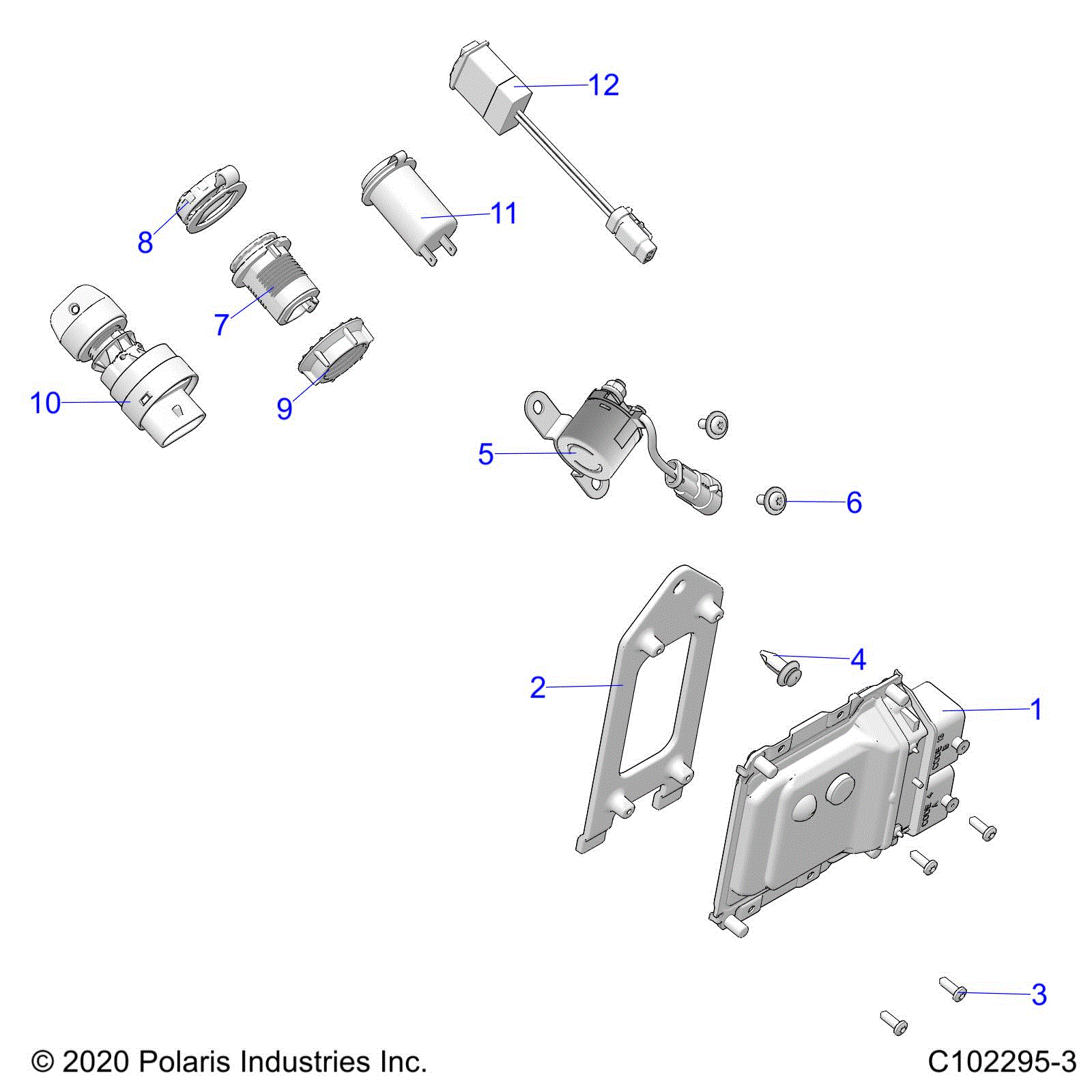 An Image of a Genuine Polaris Parts Schematic Diagram showing the schematic - ELECTRICAL: SWITCHES SENSORS and ECM - 2021 POLARIS SPORTSMAN 570 SP TRAIL