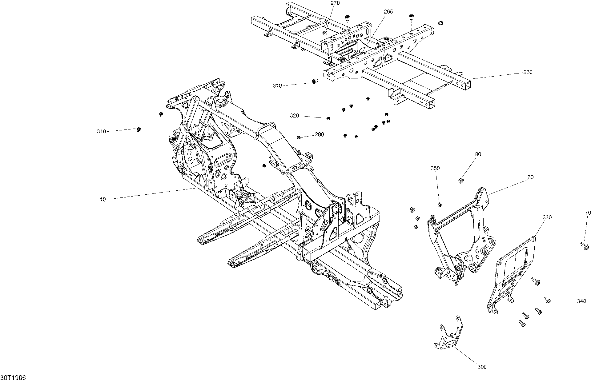 An Image of a Genuine Can-Am Parts Schematic Diagram showing the schematic - FRAME