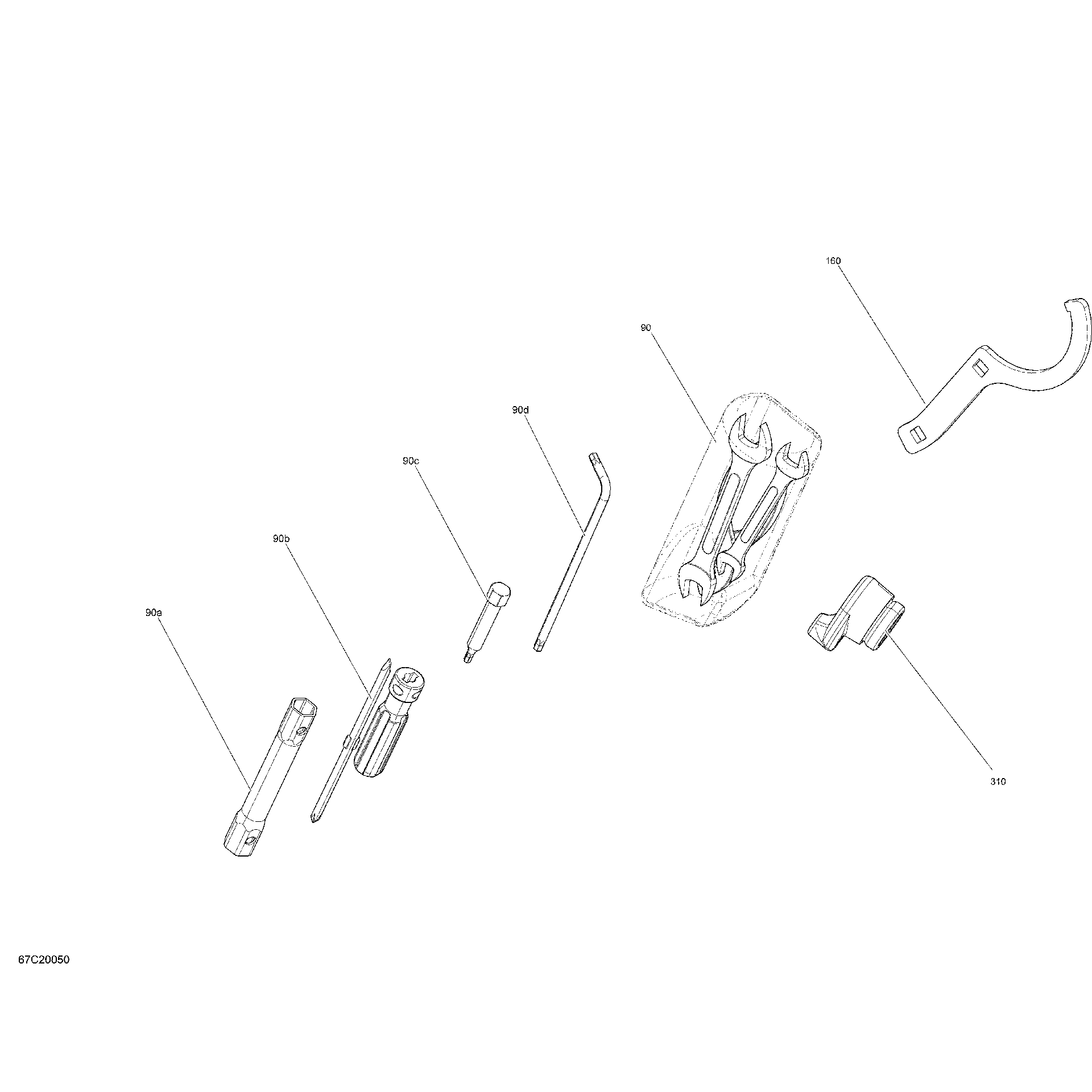 An Image of a Genuine Can-Am Parts Schematic Diagram showing the schematic - STORAGE TRAY