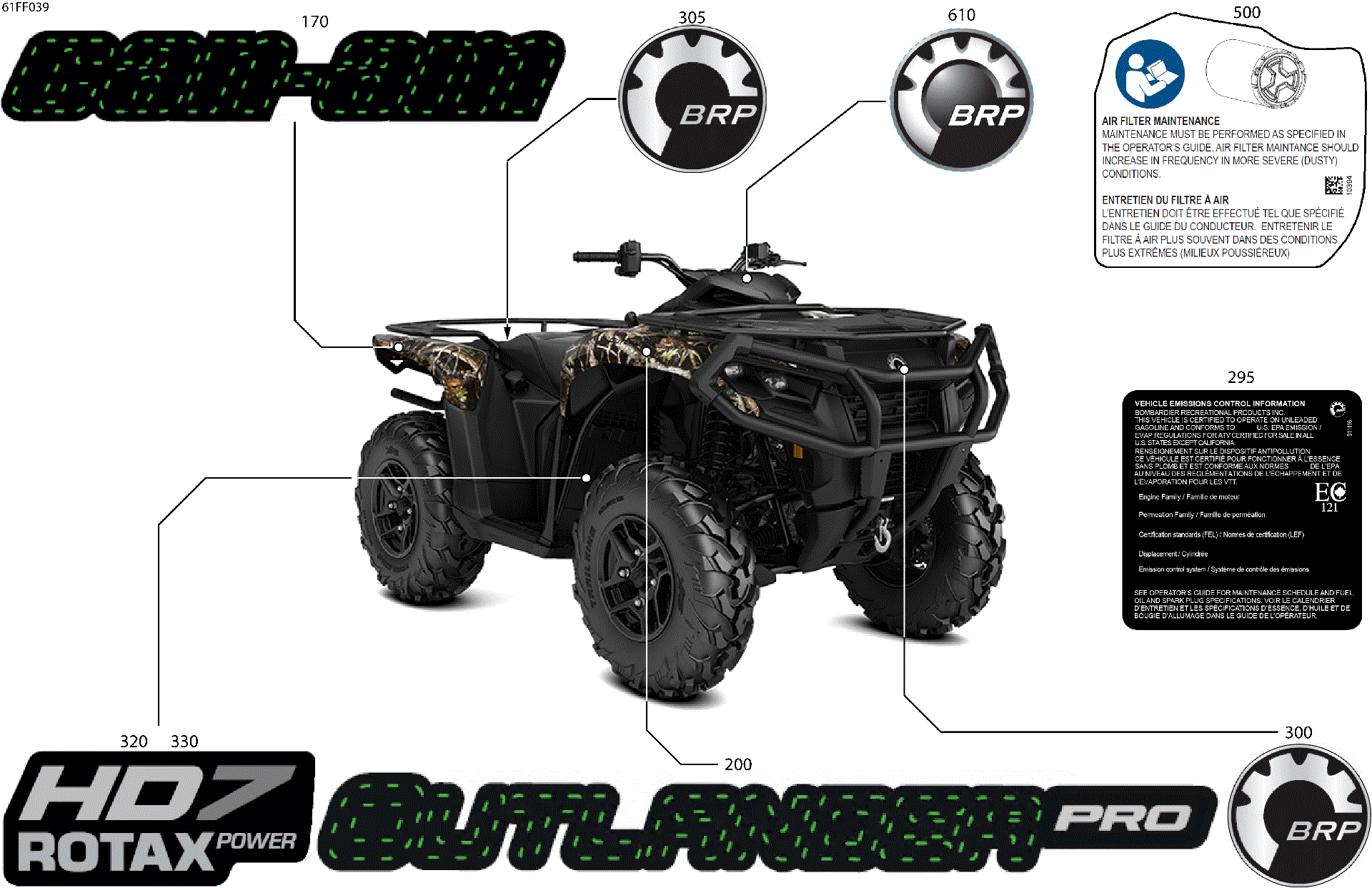 An Image of a Genuine Can-Am Parts Schematic Diagram showing the schematic - BODY - FEATURE DECALS
