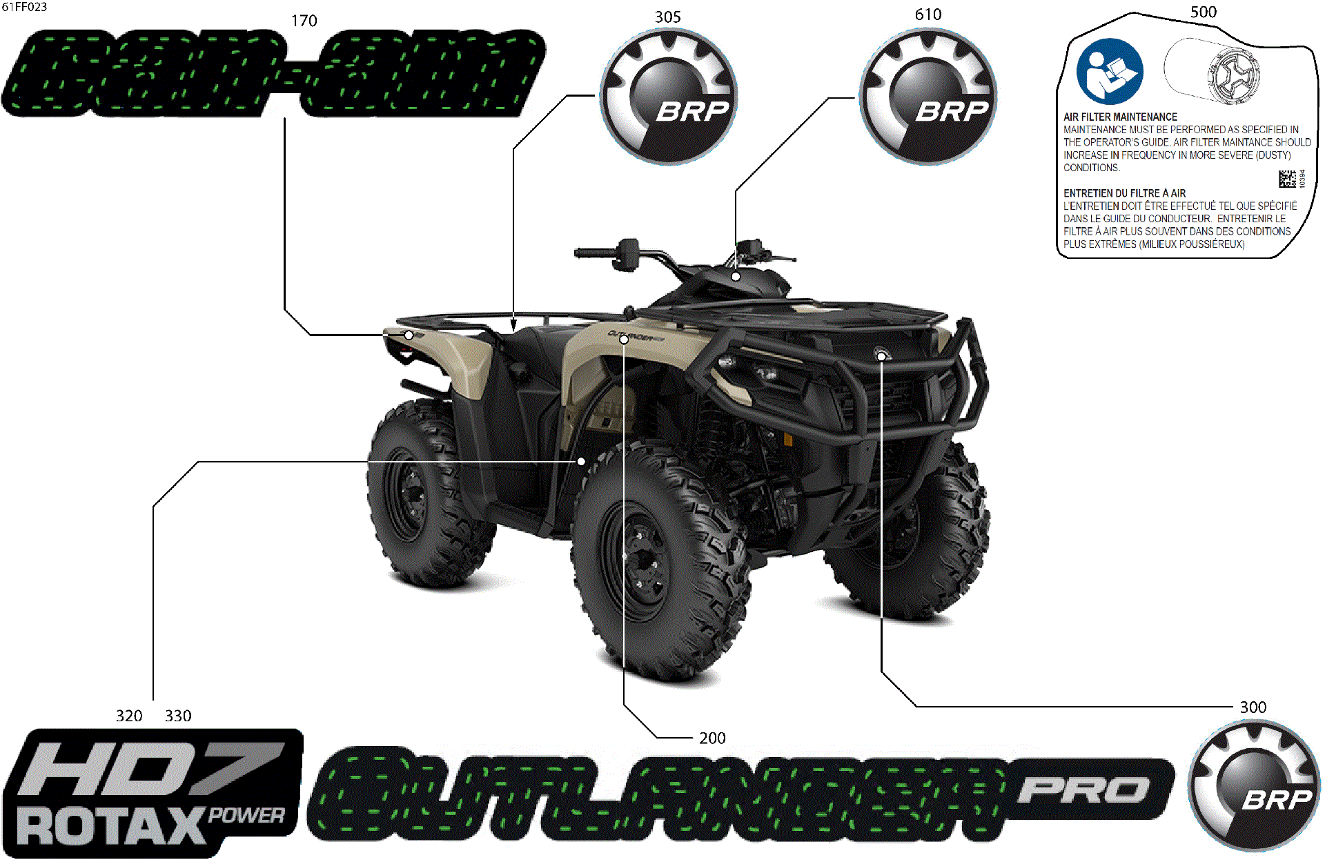 An Image of a Genuine Can-Am Parts Schematic Diagram showing the schematic - BODY - FEATURE DECALS