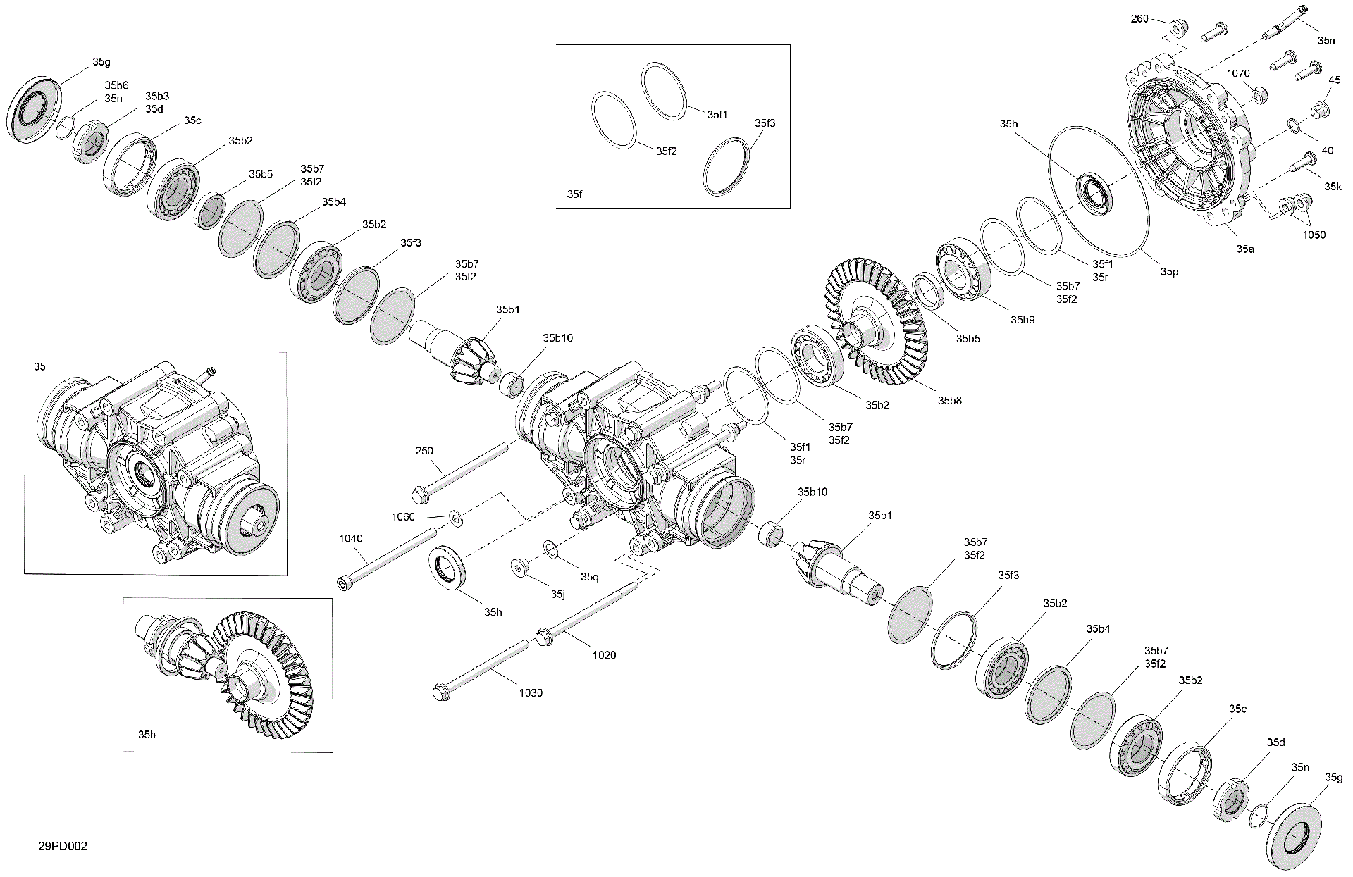 An Image of a Genuine Can-Am Parts Schematic Diagram showing the schematic - DRIVE - MIDDLE DRIVE UNIT