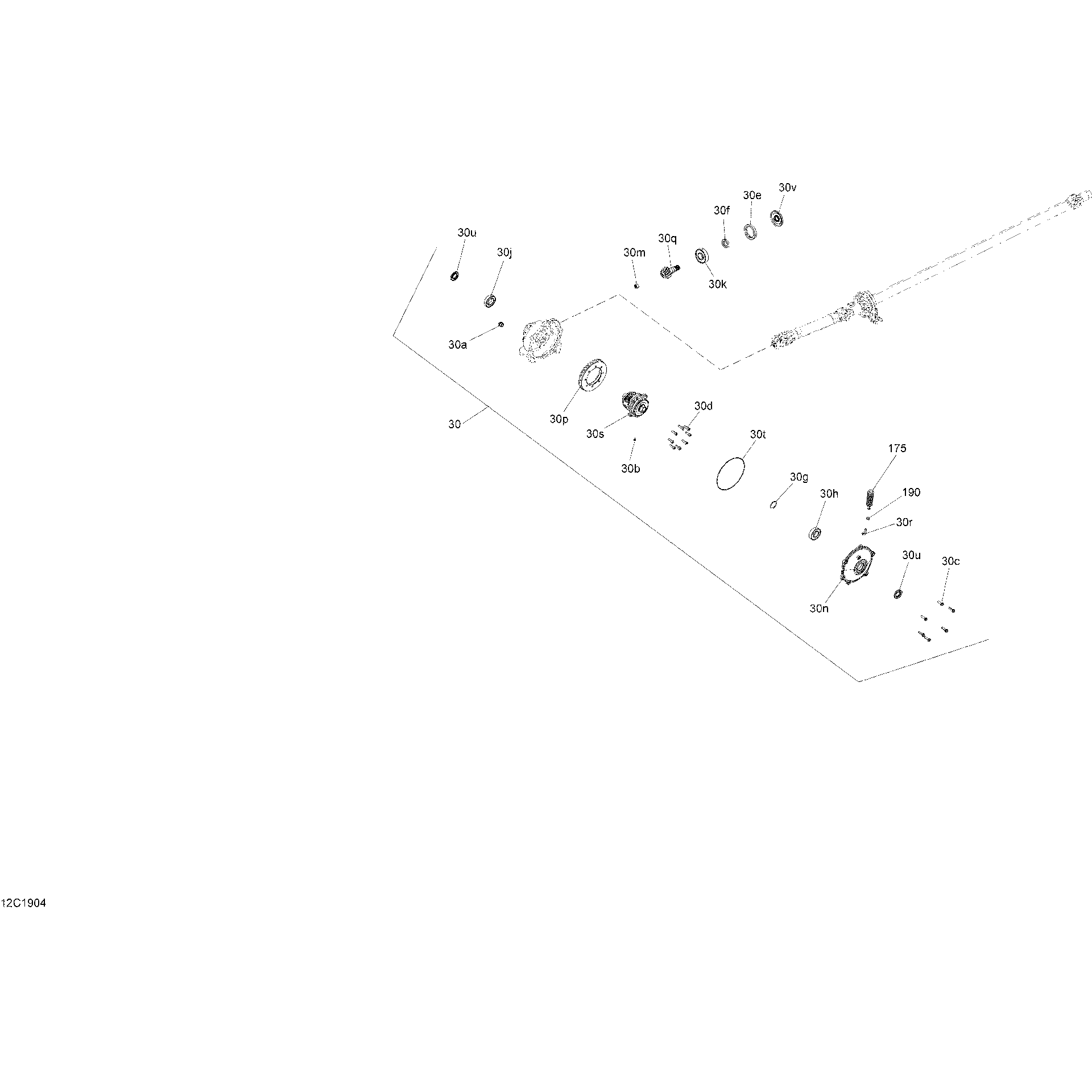 An Image of a Genuine Can-Am Parts Schematic Diagram showing the schematic - FRONT DRIVE - DIFFERENTIAL PARTS - PACKAGE STD