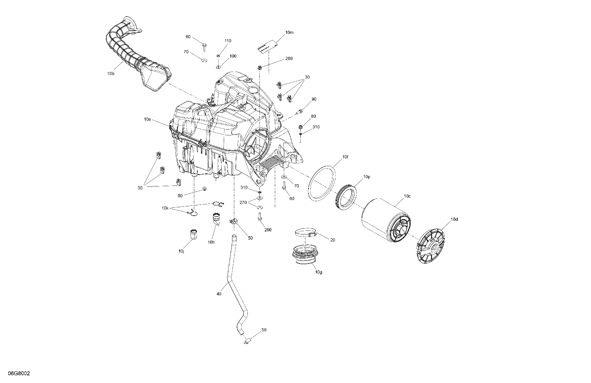 An Image of a Genuine Can-Am Parts Schematic Diagram showing the schematic - ENGINE - AIR INTAKE