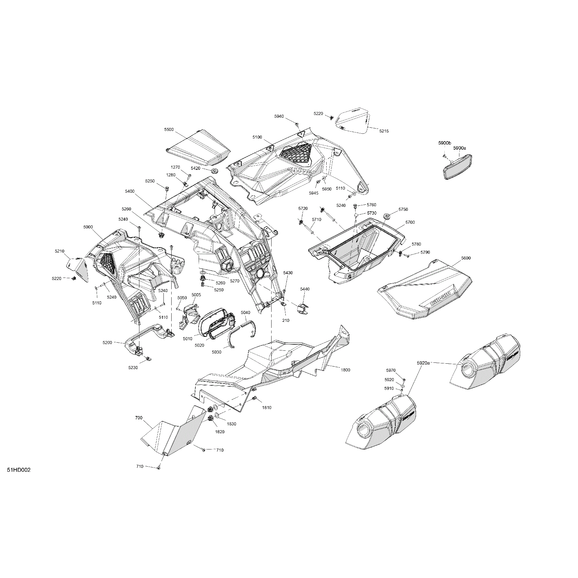 An Image of a Genuine Can-Am Parts Schematic Diagram showing the schematic - CAB INTERIOR - DASHBOARD