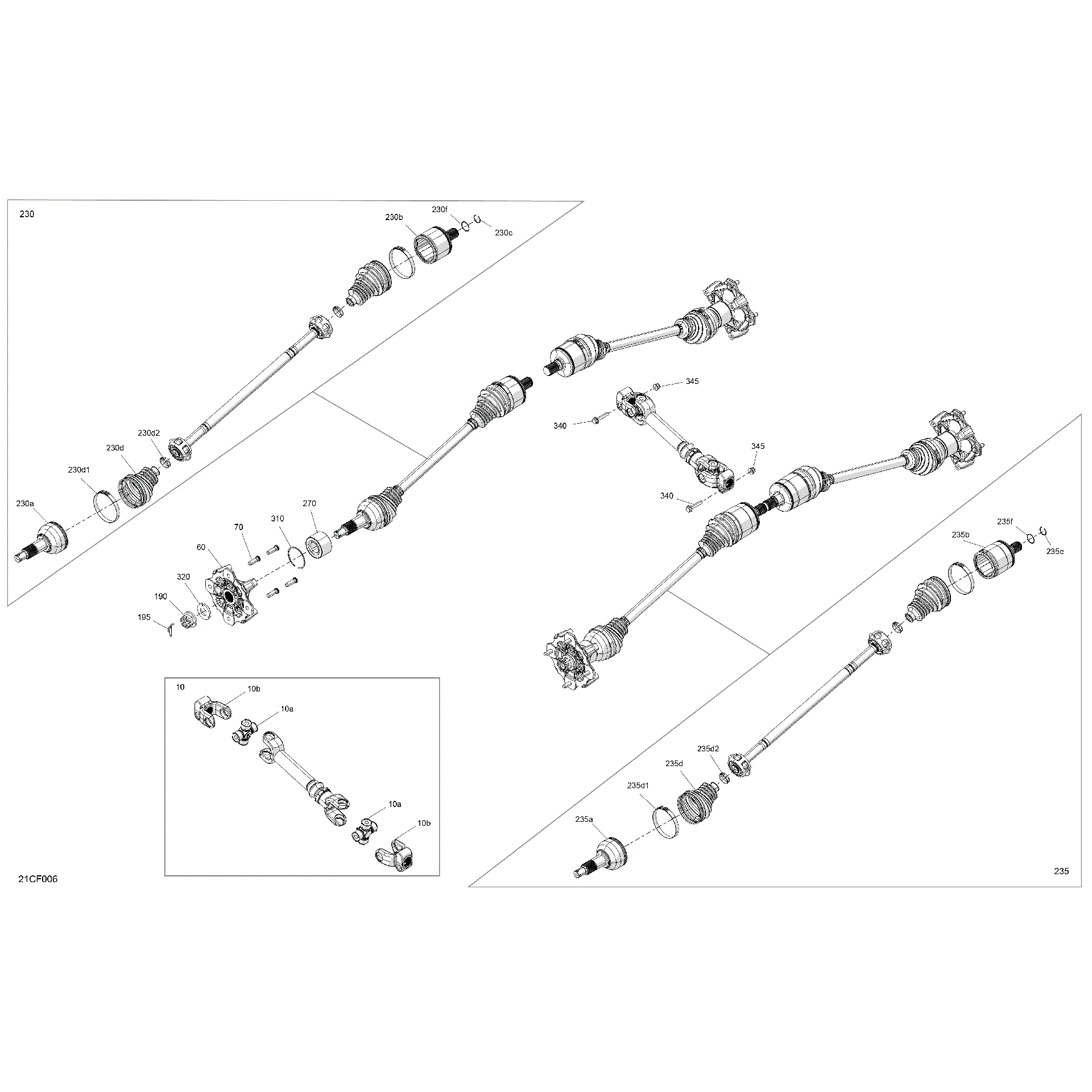 An Image of a Genuine Can-Am Parts Schematic Diagram showing the schematic - DRIVE - REAR - COMMON PARTS