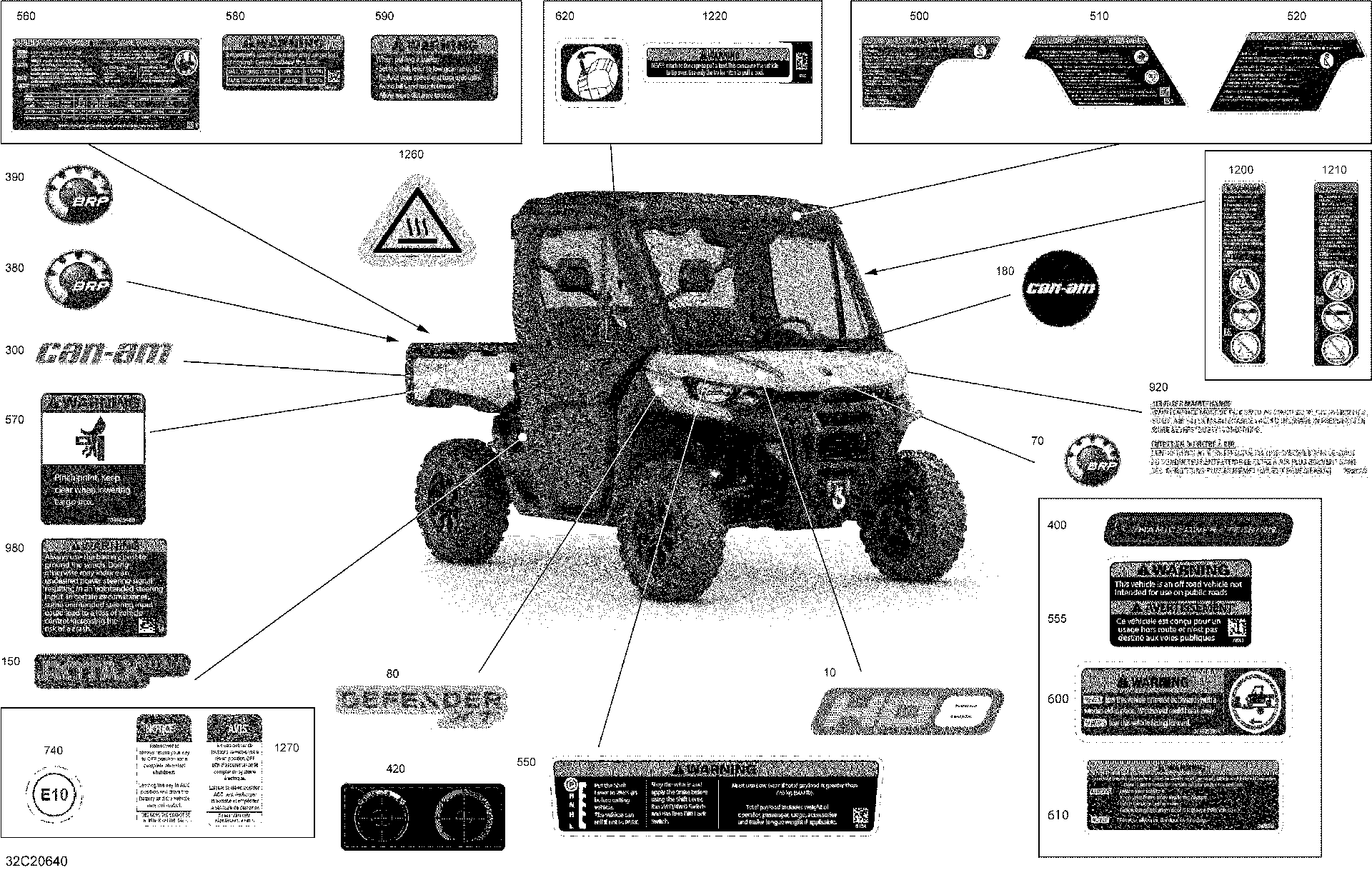 An Image of a Genuine Can-Am Parts Schematic Diagram showing the schematic - DECALS - CAB