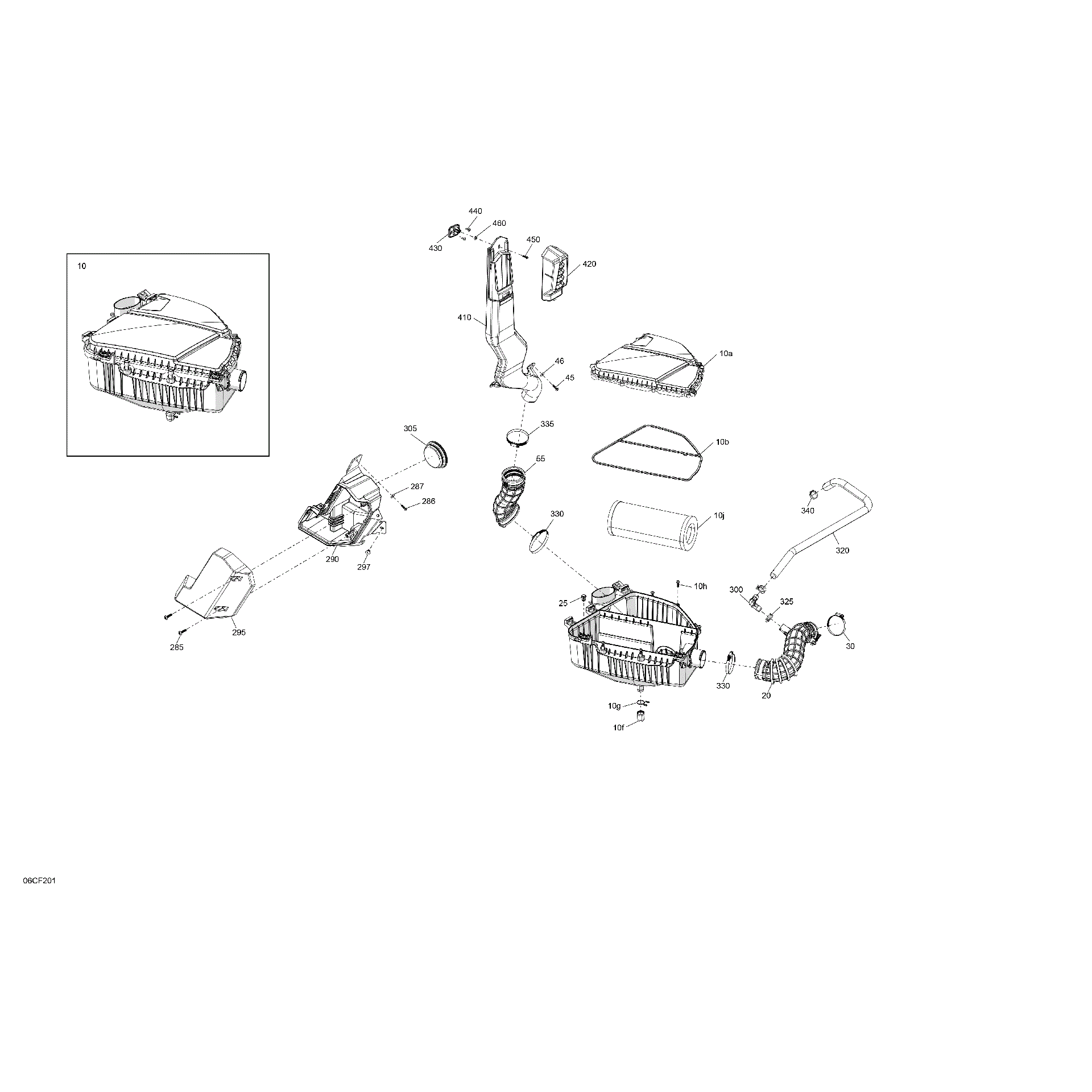 An Image of a Genuine Can-Am Parts Schematic Diagram showing the schematic - ENGINE - AIR INTAKE