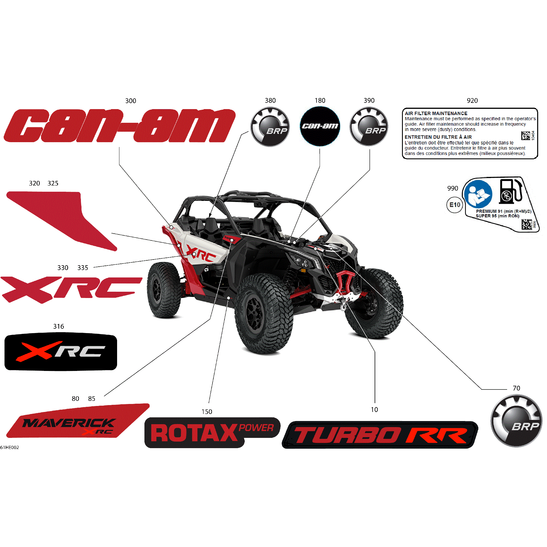 An Image of a Genuine Can-Am Parts Schematic Diagram showing the schematic - BODY - DECALS