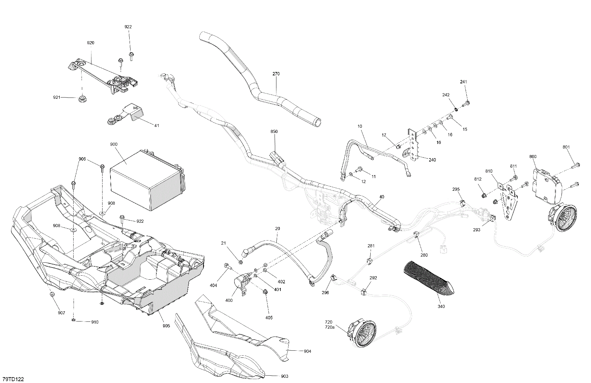 An Image of a Genuine Can-Am Parts Schematic Diagram showing the schematic - ELECTRIC - REAR SECTION