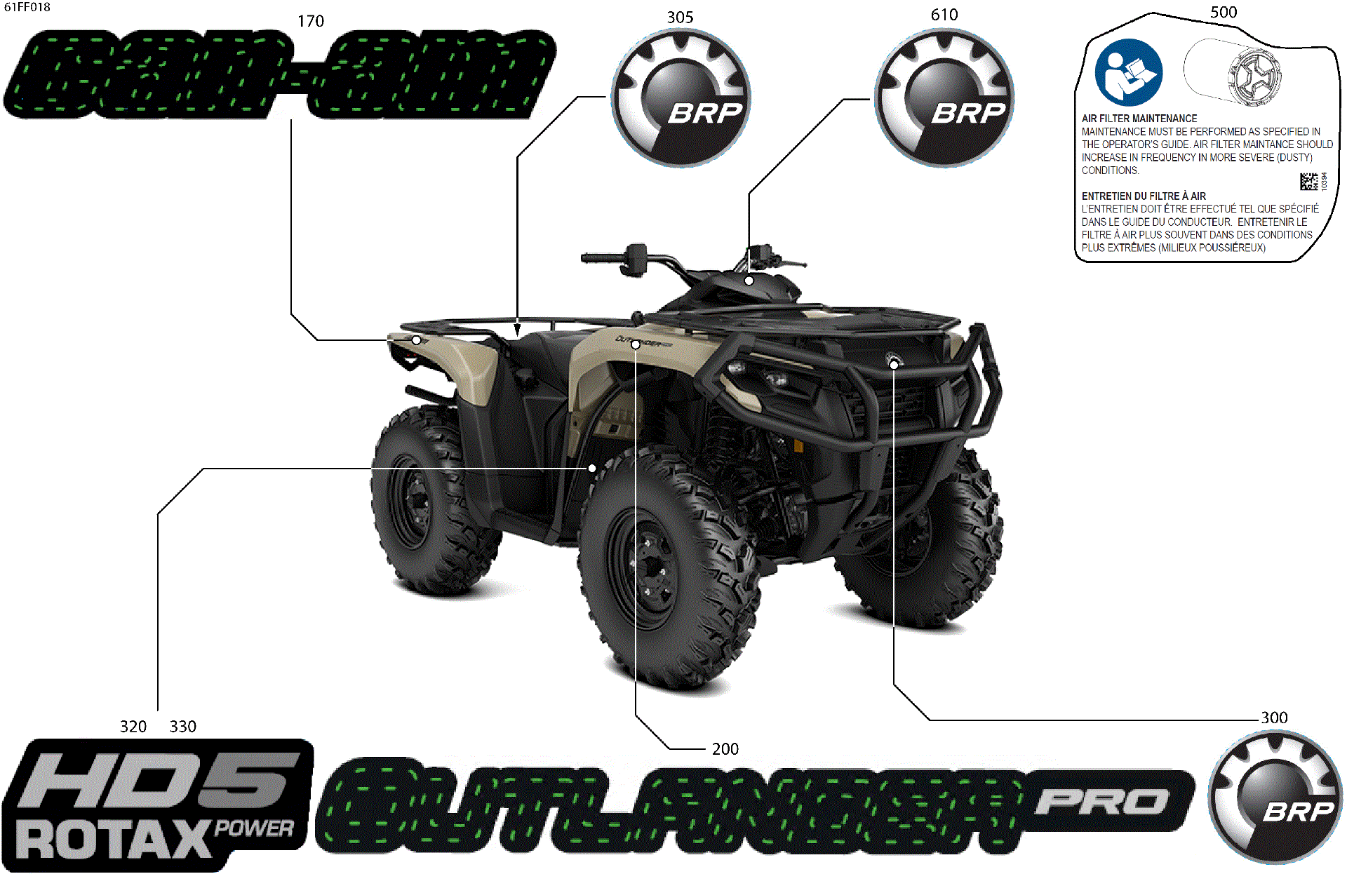 An Image of a Genuine Can-Am Parts Schematic Diagram showing the schematic - BODY - FEATURE DECALS