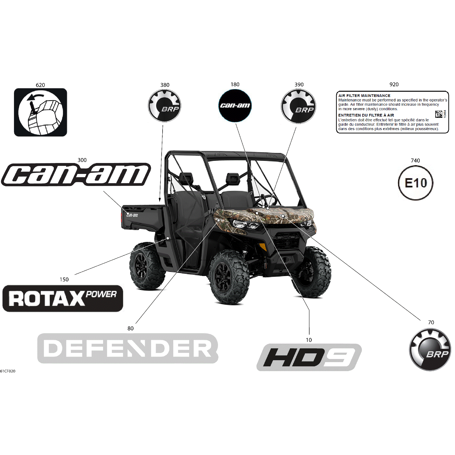 An Image of a Genuine Can-Am Parts Schematic Diagram showing the schematic - BODY - DECALS