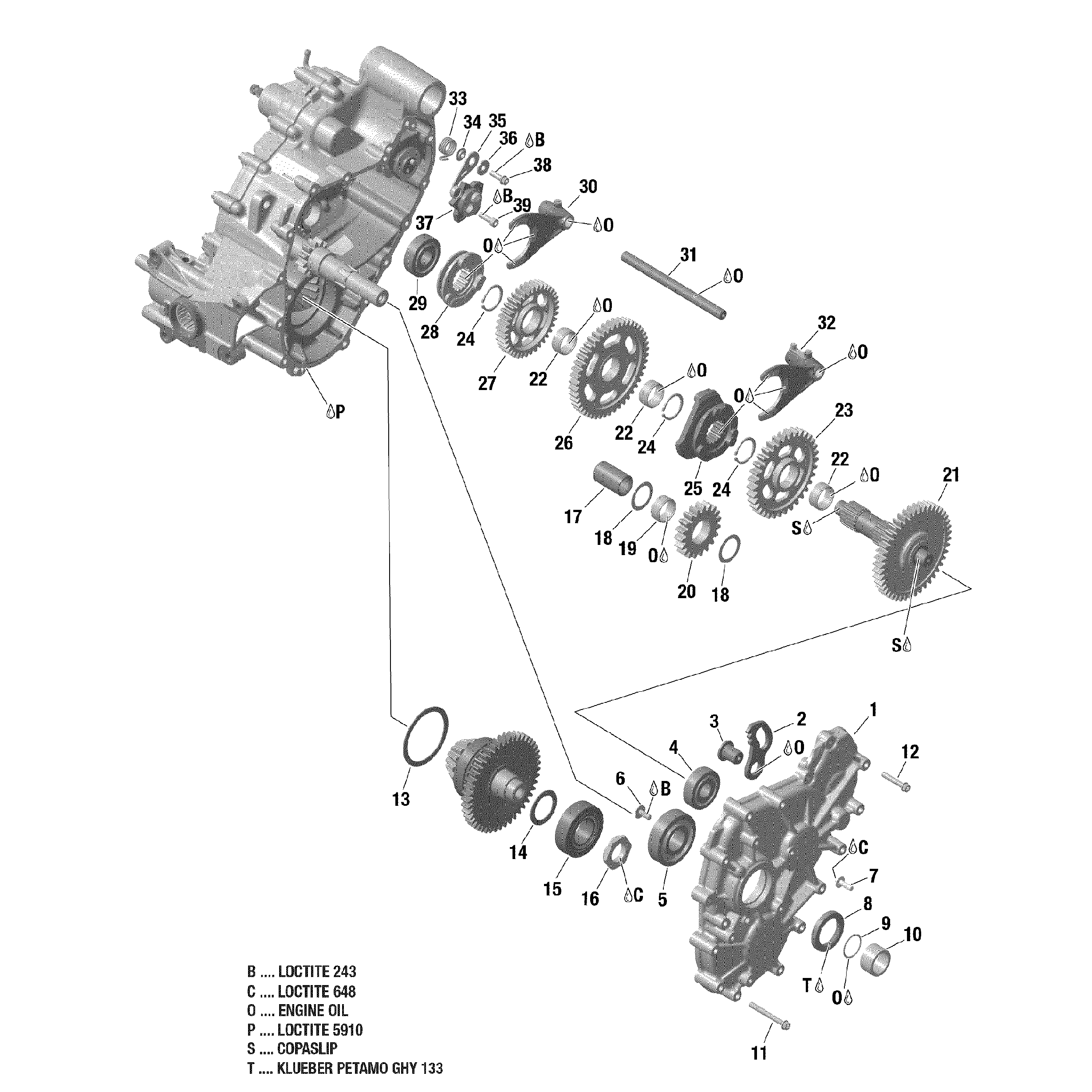 An Image of a Genuine Can-Am Parts Schematic Diagram showing the schematic - GEAR BOX 2 - 420686650