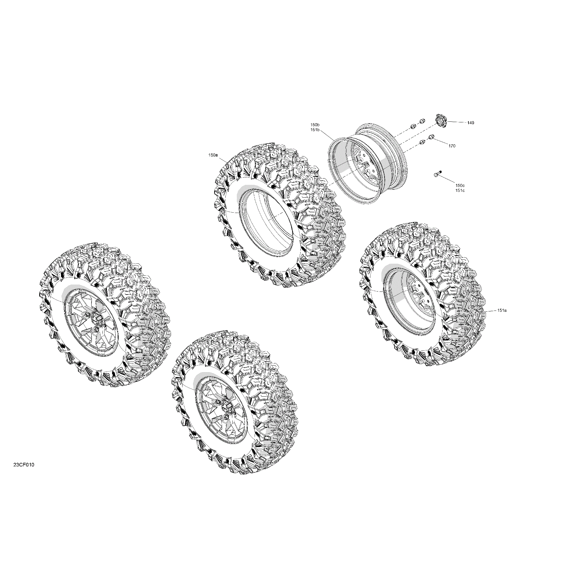 An Image of a Genuine Can-Am Parts Schematic Diagram showing the schematic - DRIVE - REAR WHEELS