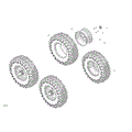 DRIVE - REAR WHEELS - 2026 CAN AM DEFENDER 6X6 HD10 LTD CAB - DUSTY NAVY SATIN - 65" WIDTH