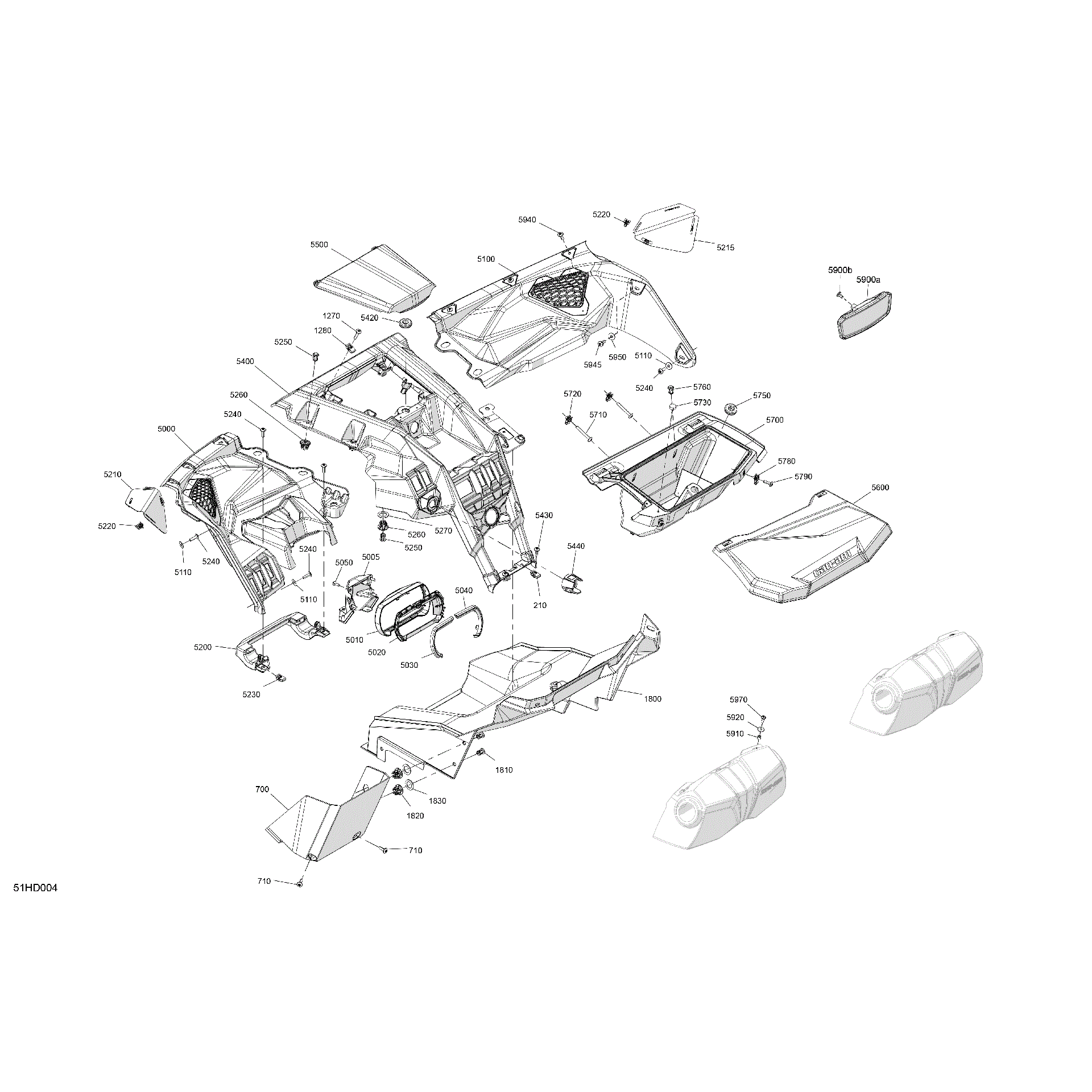 An Image of a Genuine Can-Am Parts Schematic Diagram showing the schematic - CAB INTERIOR - DASHBOARD