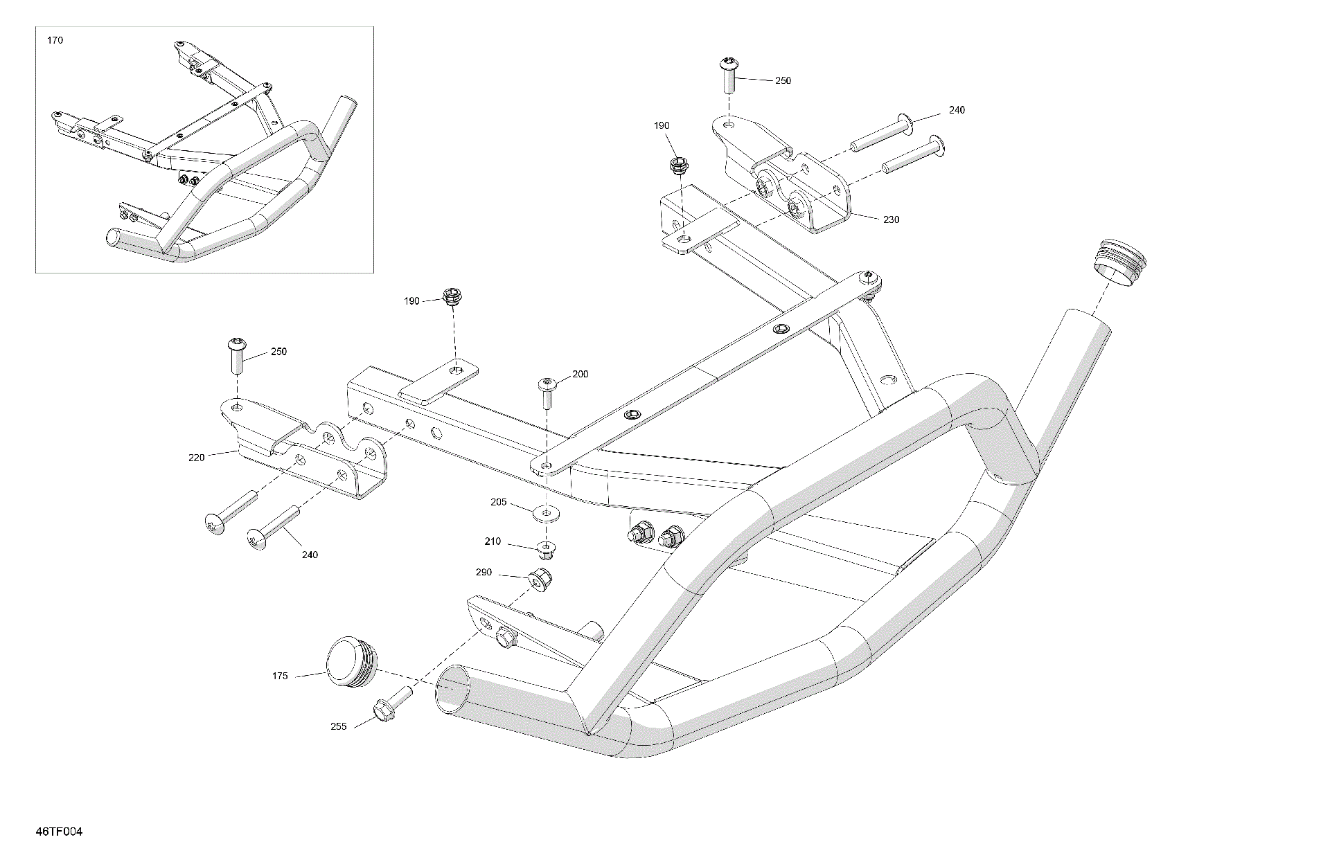 An Image of a Genuine Can-Am Parts Schematic Diagram showing the schematic - BODY - REAR BUMPER