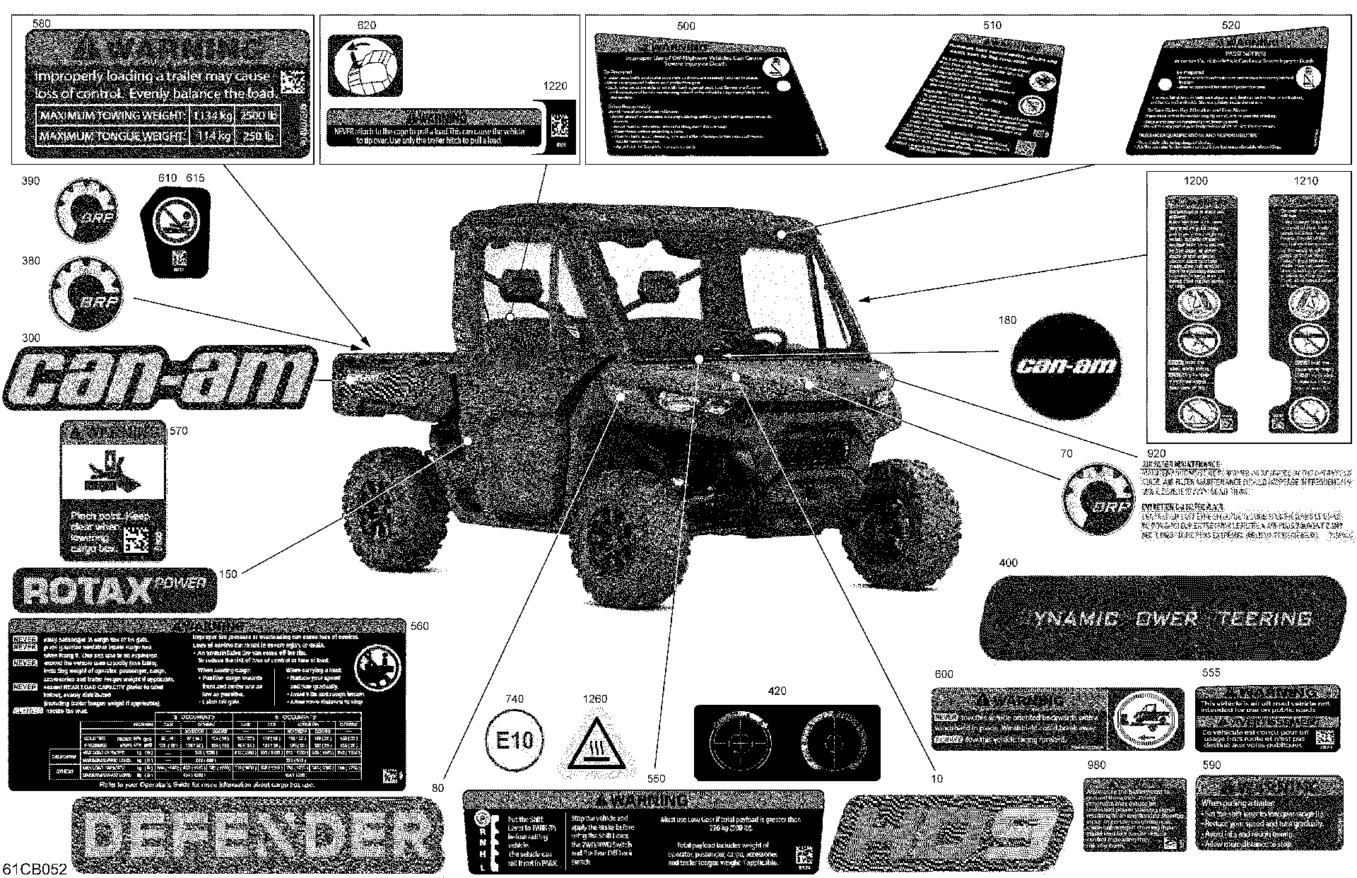 An Image of a Genuine Can-Am Parts Schematic Diagram showing the schematic - BODY - DECALS