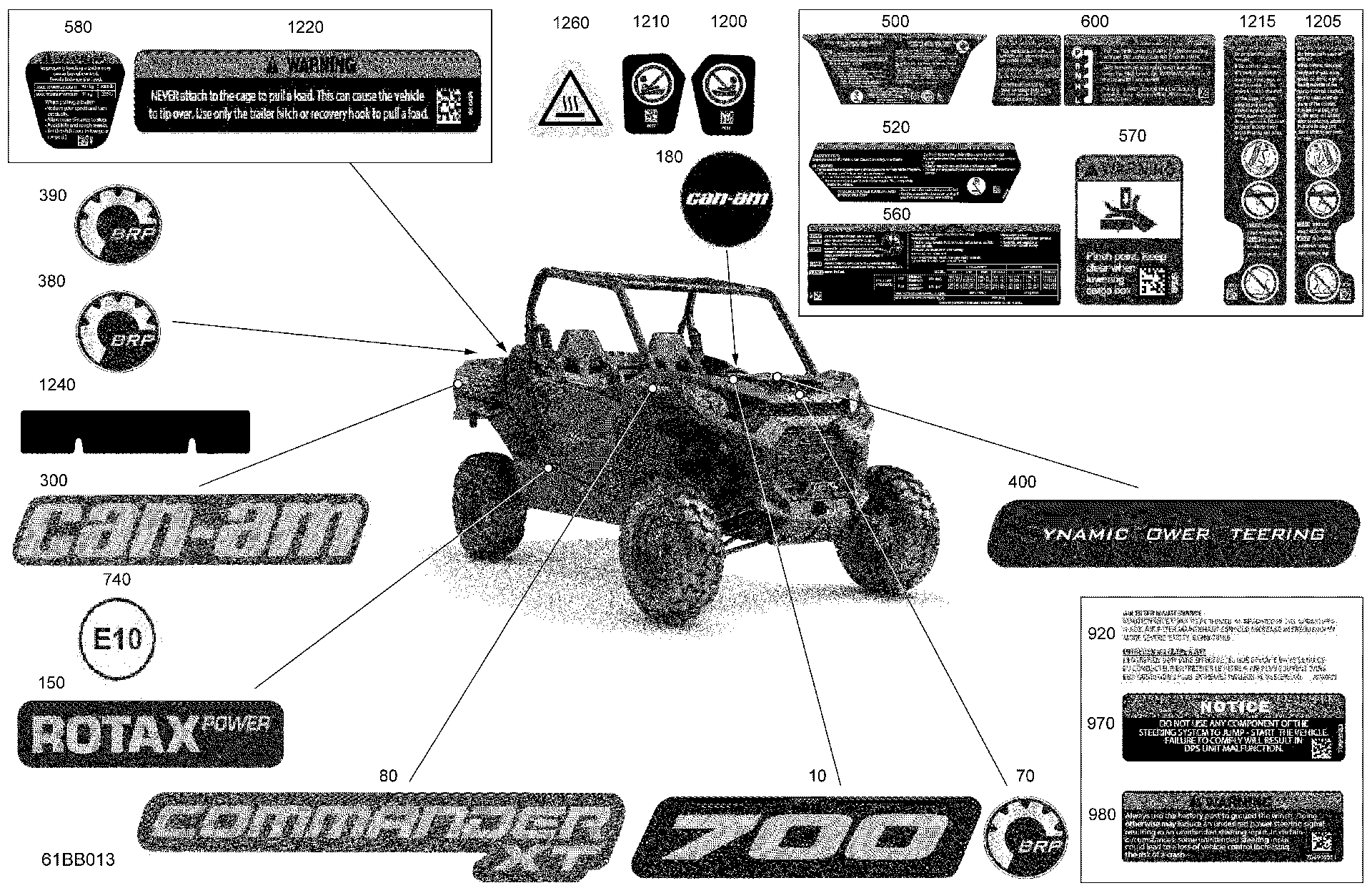 An Image of a Genuine Can-Am Parts Schematic Diagram showing the schematic - BODY - DECALS