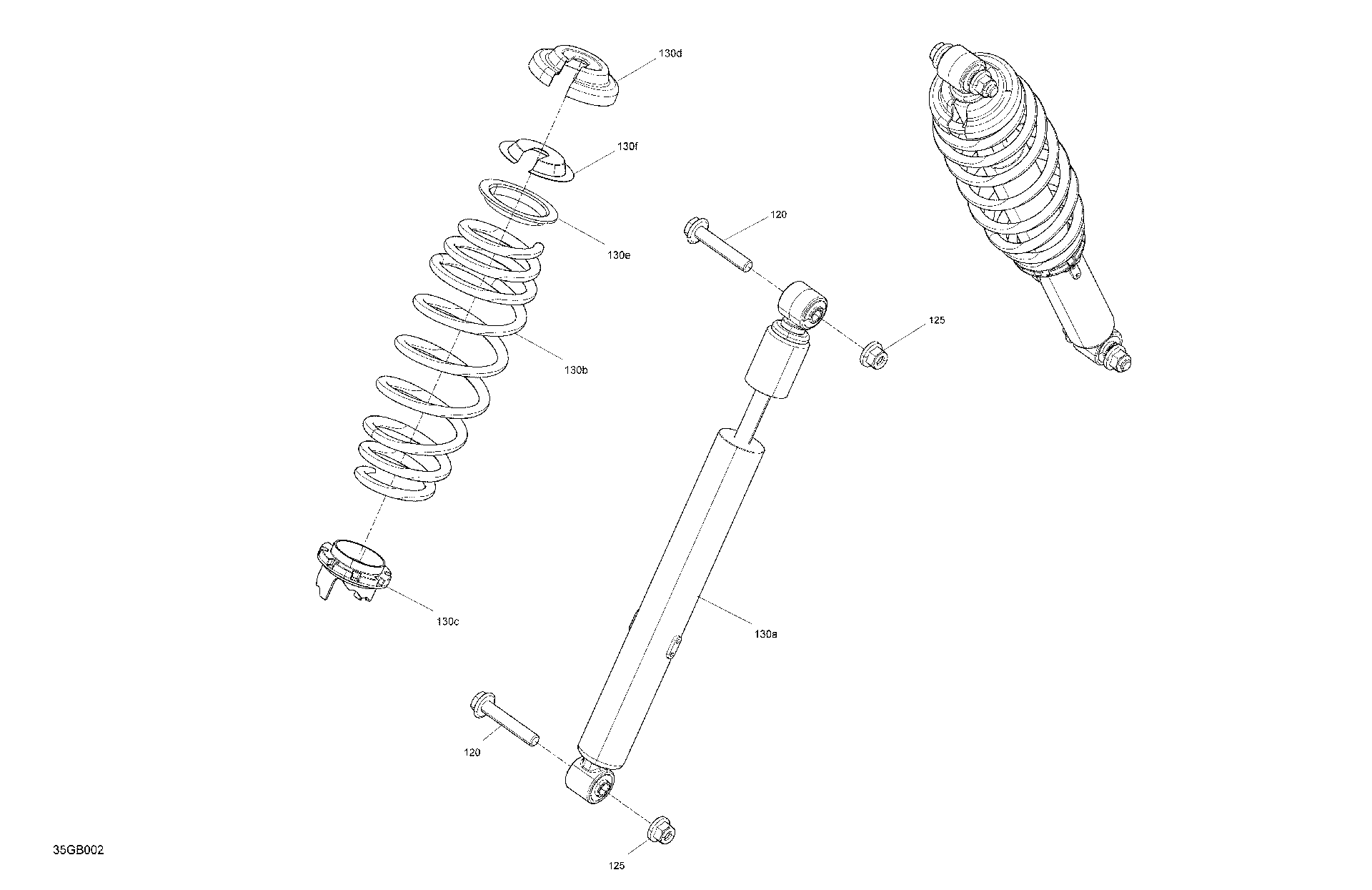 An Image of a Genuine Can-Am Parts Schematic Diagram showing the schematic - SUSPENSION - FRONT SHOCKS
