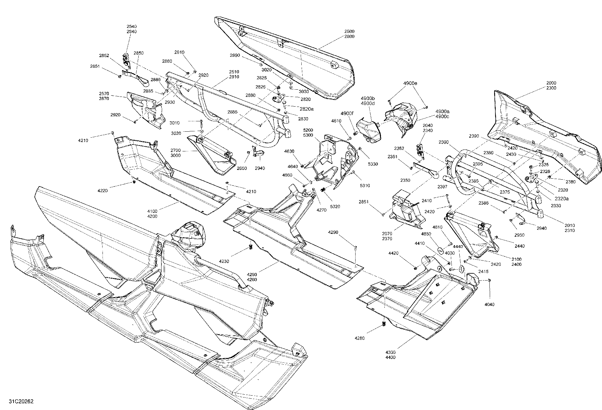 An Image of a Genuine Can-Am Parts Schematic Diagram showing the schematic - BODY - DOOR SECTION - RED