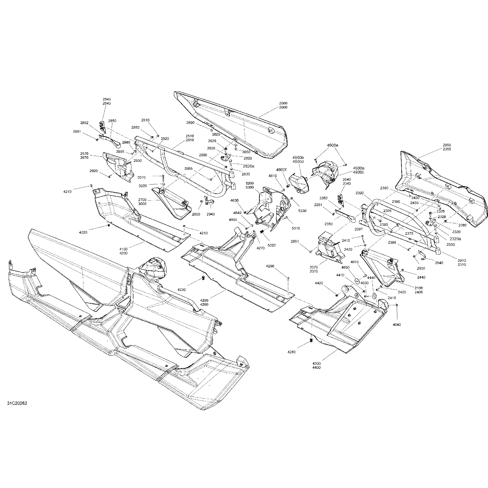 An Image of a Genuine Can-Am Parts Schematic Diagram showing the schematic - BODY - DOOR SECTION - X DS - MINERAL GRAY SATIN
