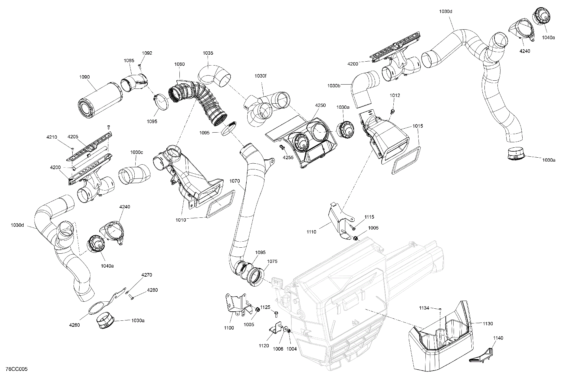An Image of a Genuine Can-Am Parts Schematic Diagram showing the schematic - ENCLOSURE CAB - AIR CONDITIONING SYSTEM