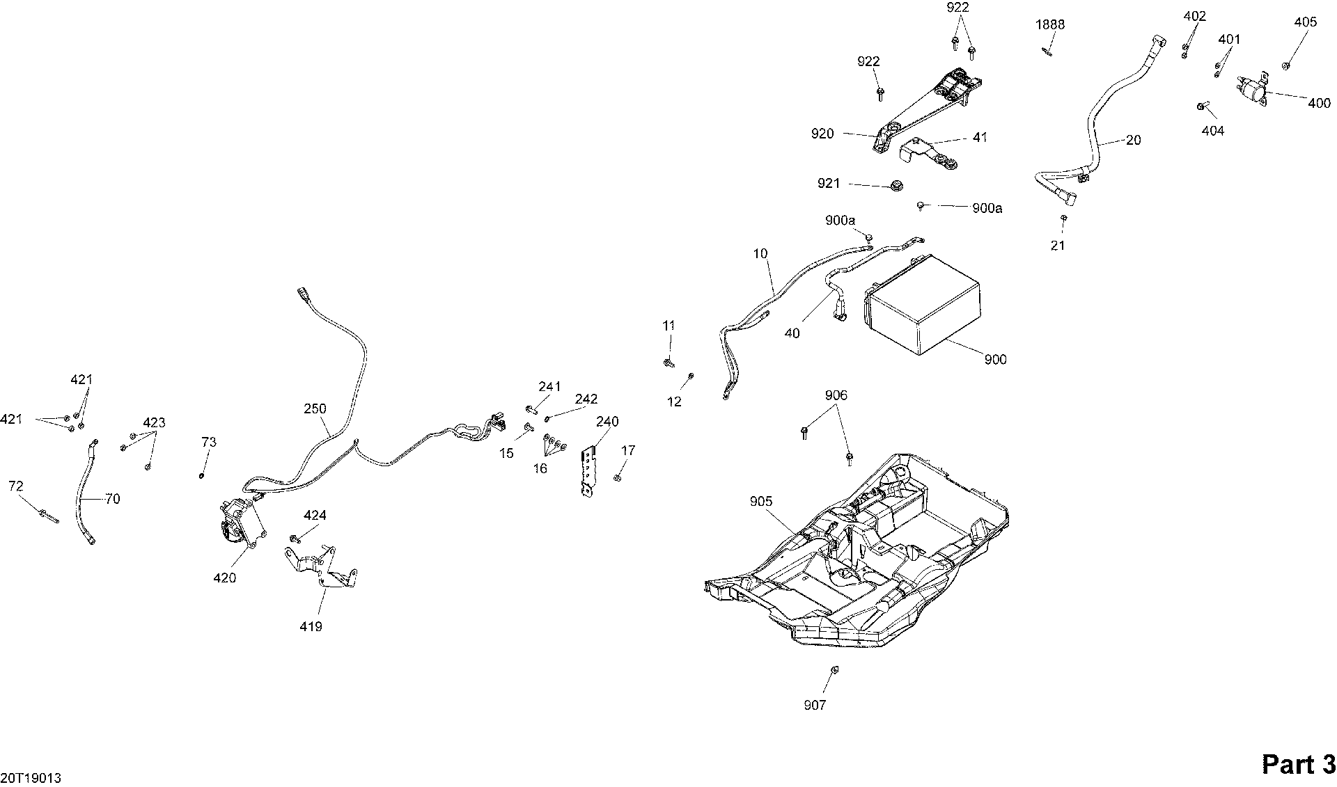 An Image of a Genuine Can-Am Parts Schematic Diagram showing the schematic - ELECTRICAL - 850 EFI - PART 3