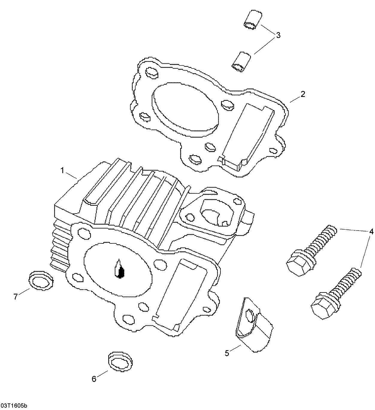 An Image of a Genuine Can-Am Parts Schematic Diagram showing the schematic - CYLINDER