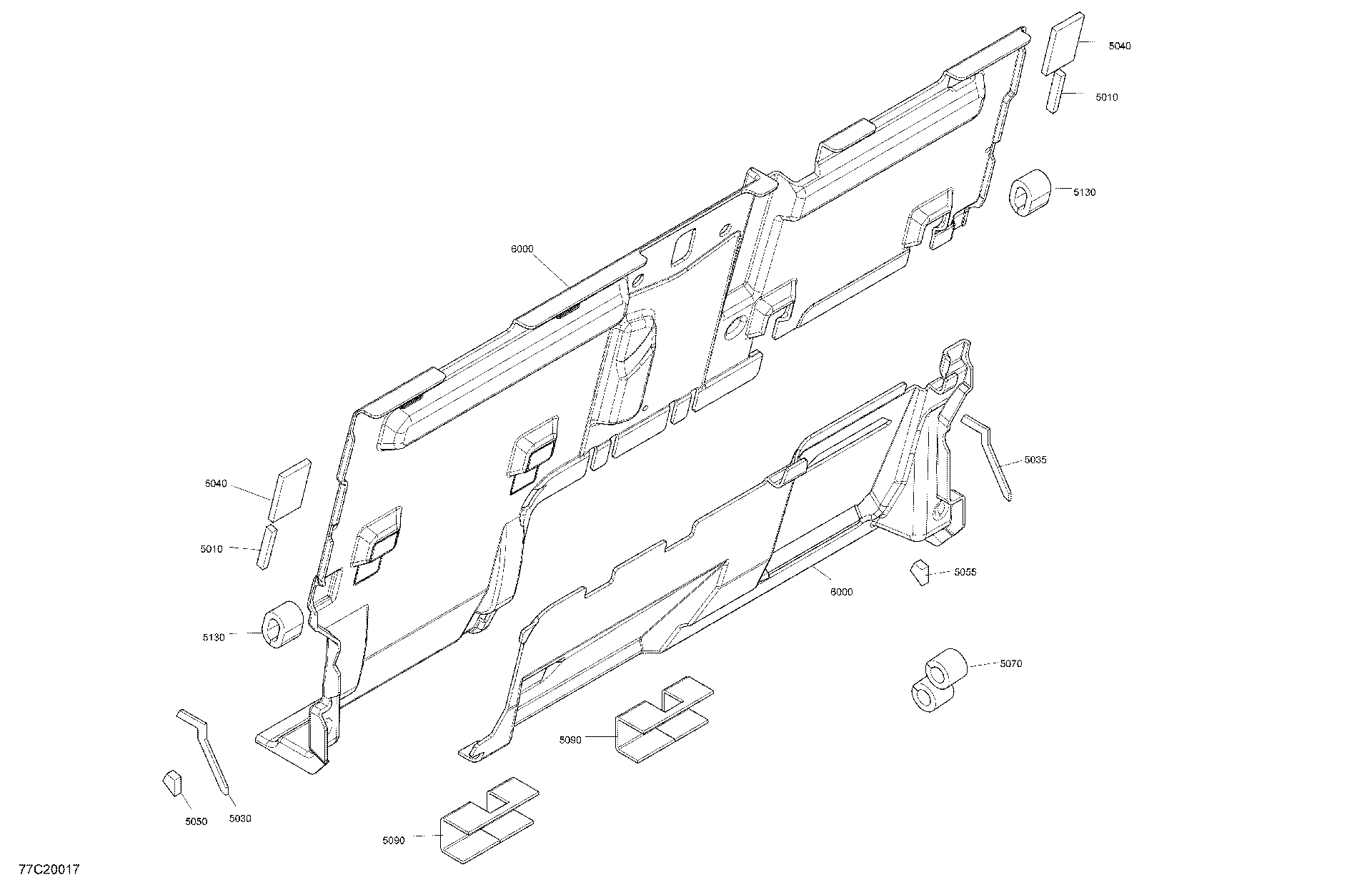 An Image of a Genuine Can-Am Parts Schematic Diagram showing the schematic - CAB - BACK WALL - CAB LTD