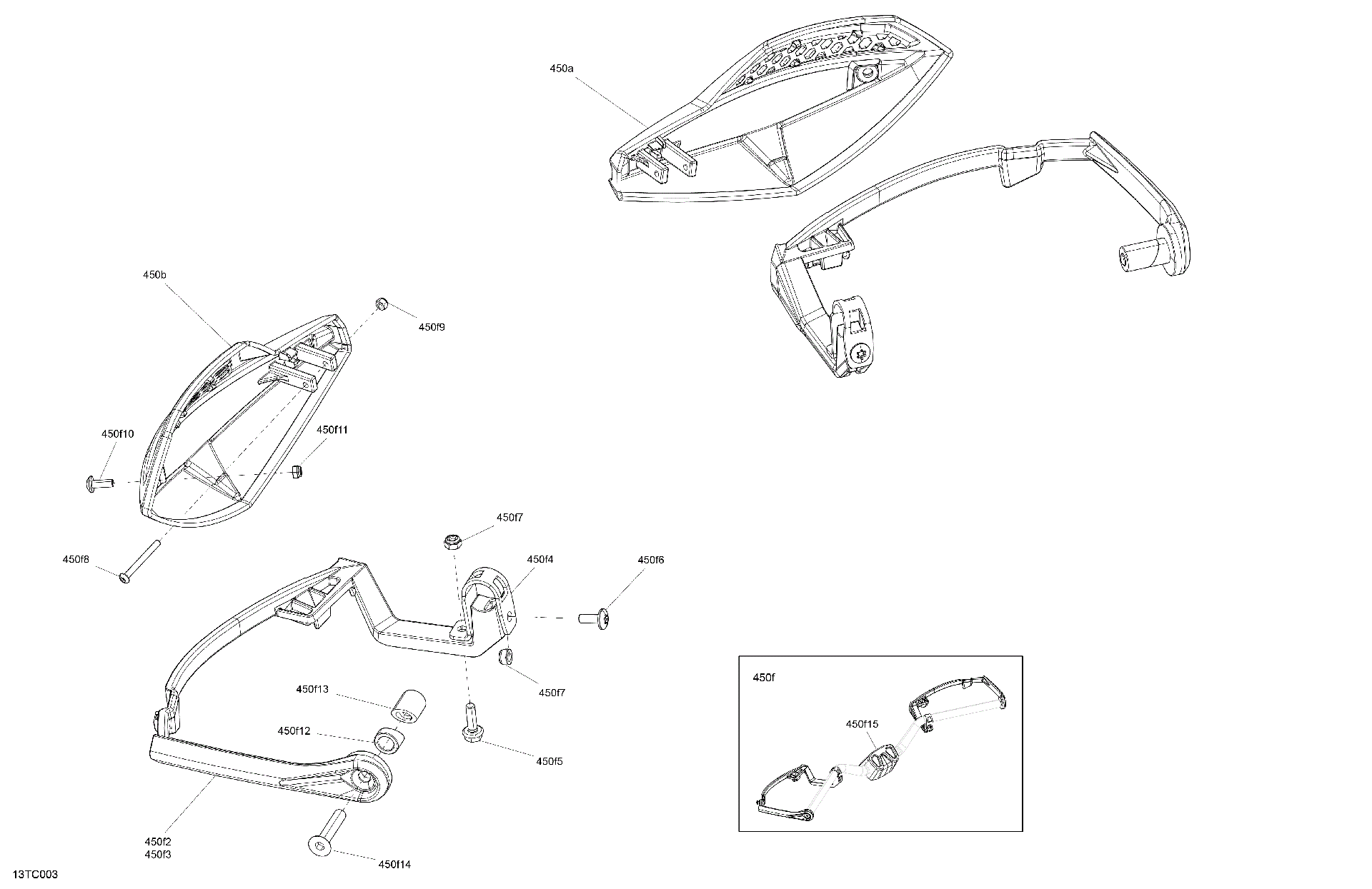 An Image of a Genuine Can-Am Parts Schematic Diagram showing the schematic - MECHANIC - AIR DEFLECTOR