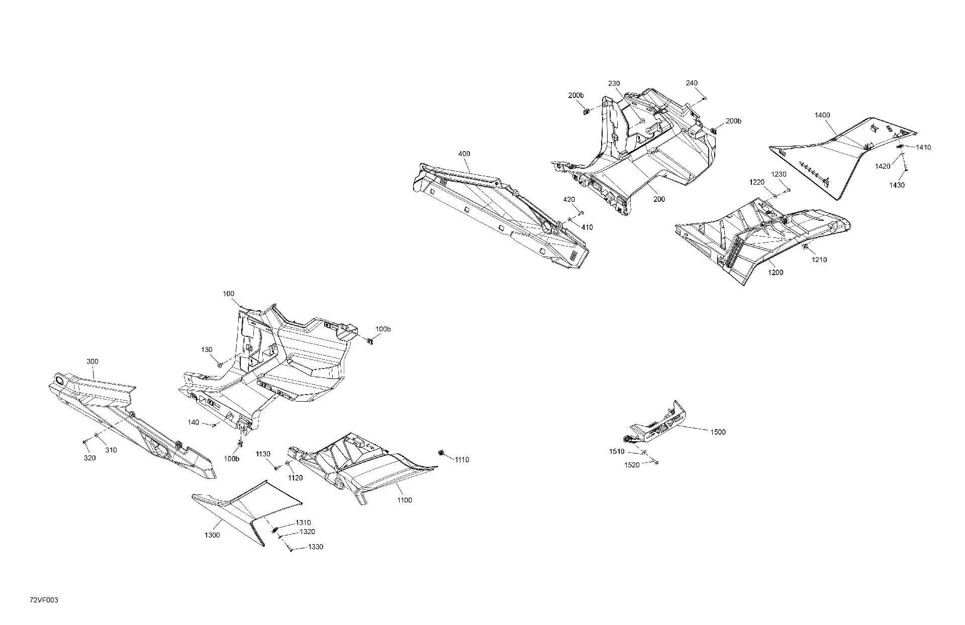 An Image of a Genuine Can-Am Parts Schematic Diagram showing the schematic - BODY - REAR SECTION