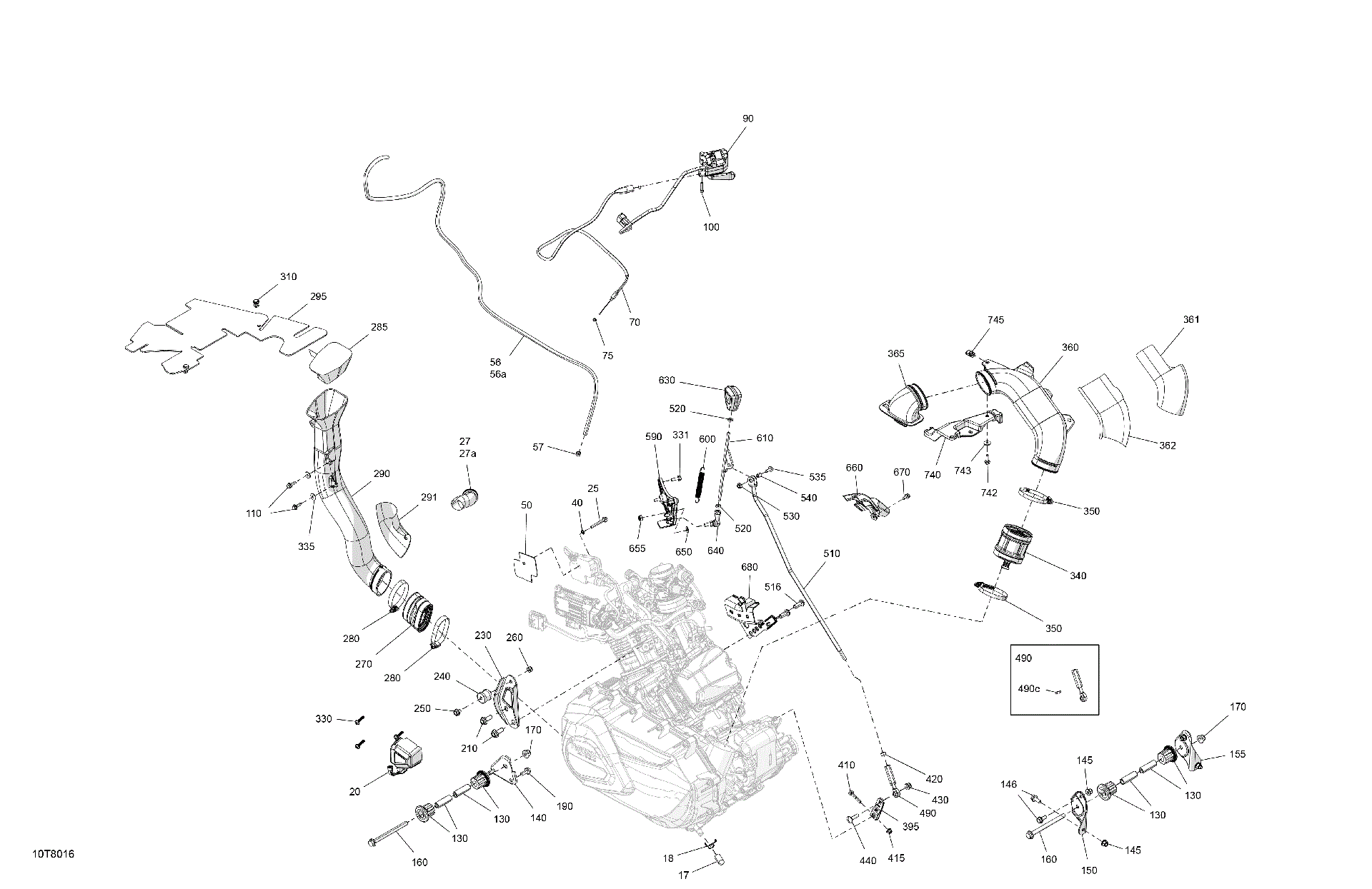 An Image of a Genuine Can-Am Parts Schematic Diagram showing the schematic - ENGINE - SYSTEM