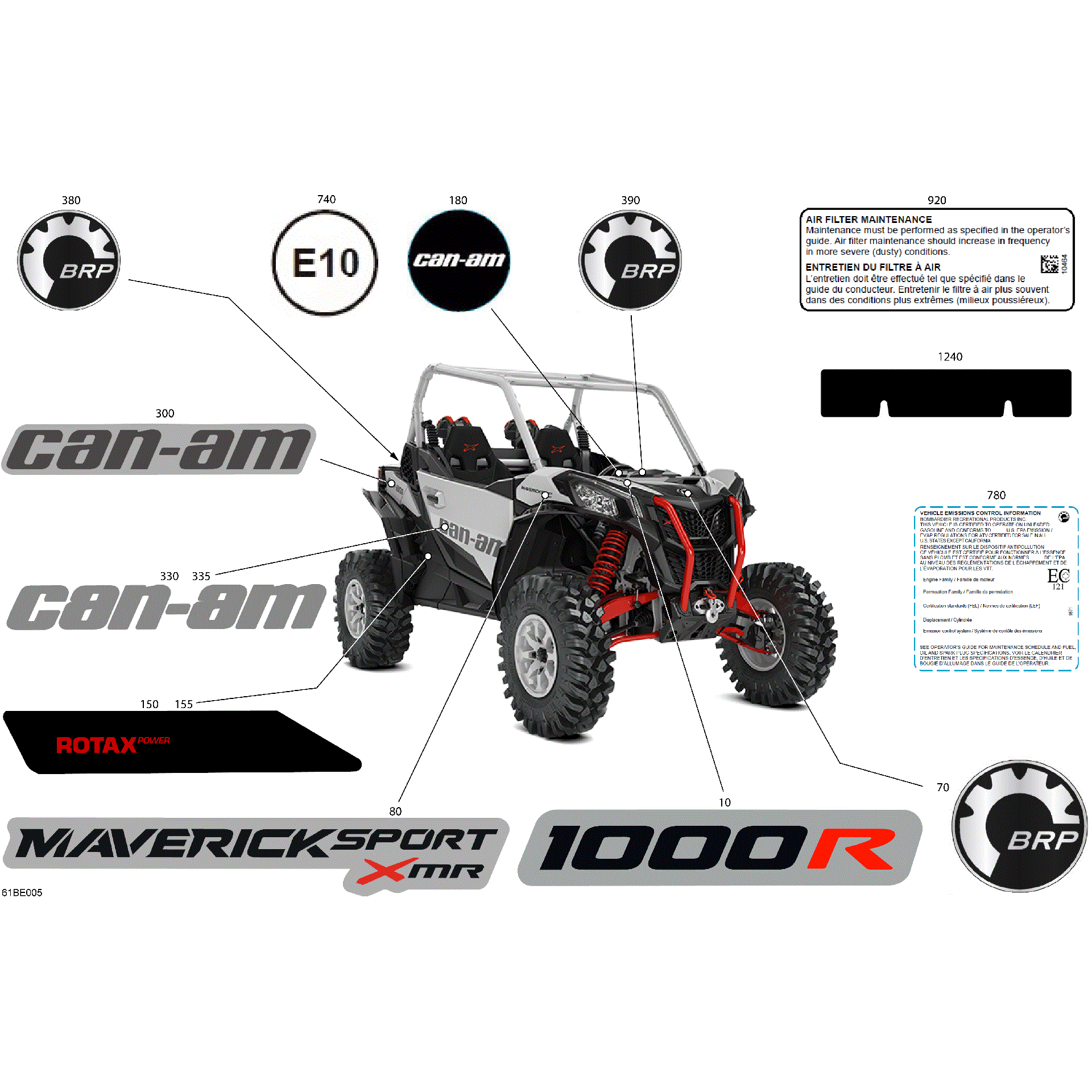 An Image of a Genuine Can-Am Parts Schematic Diagram showing the schematic - BODY - DECALS