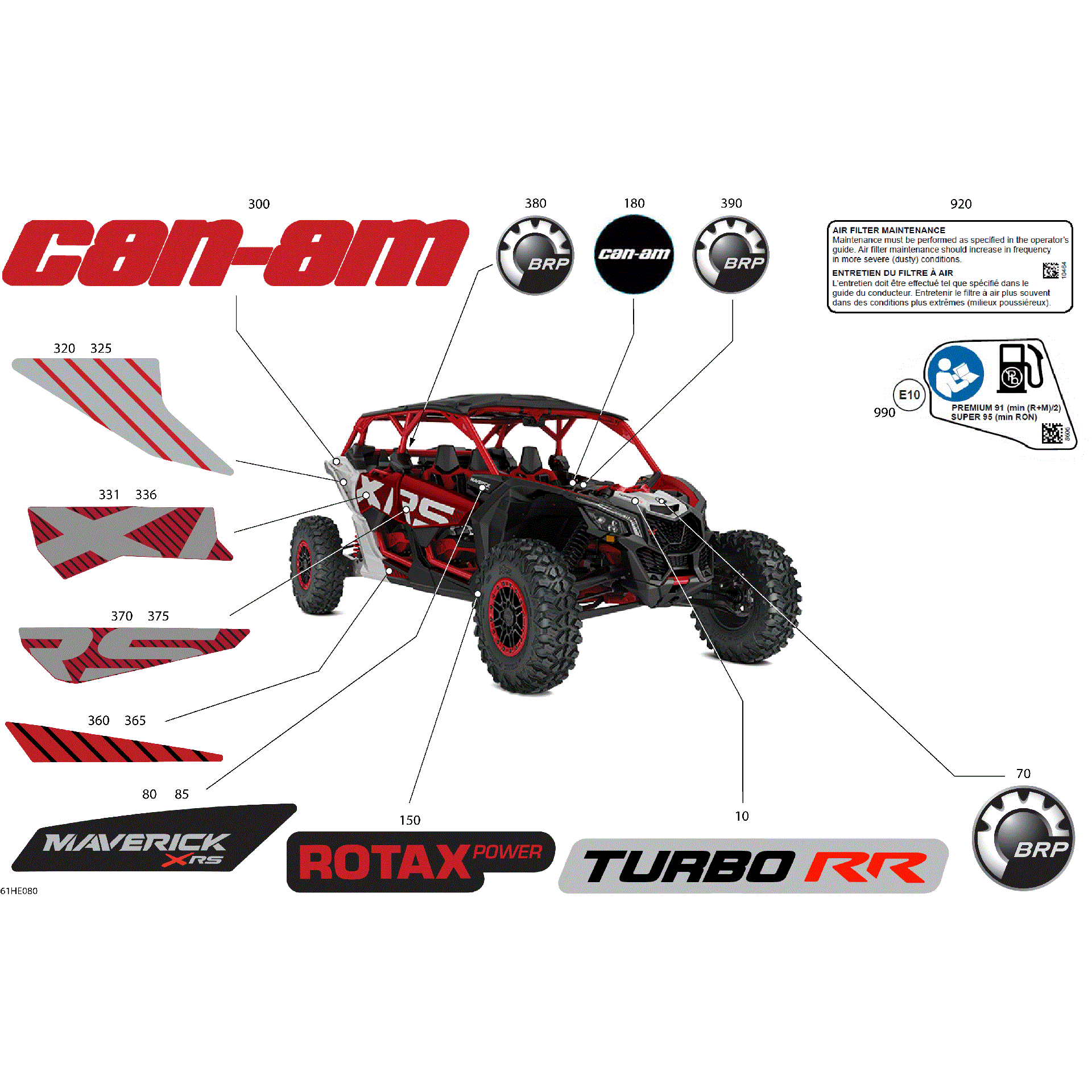 An Image of a Genuine Can-Am Parts Schematic Diagram showing the schematic - BODY - DECALS