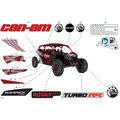 BODY - DECALS - 2025 CAN AM MAVERICK MAX TURBO RR X RS 72 INCH - FIERY RED METALLIC - 72" WIDTH CALI
