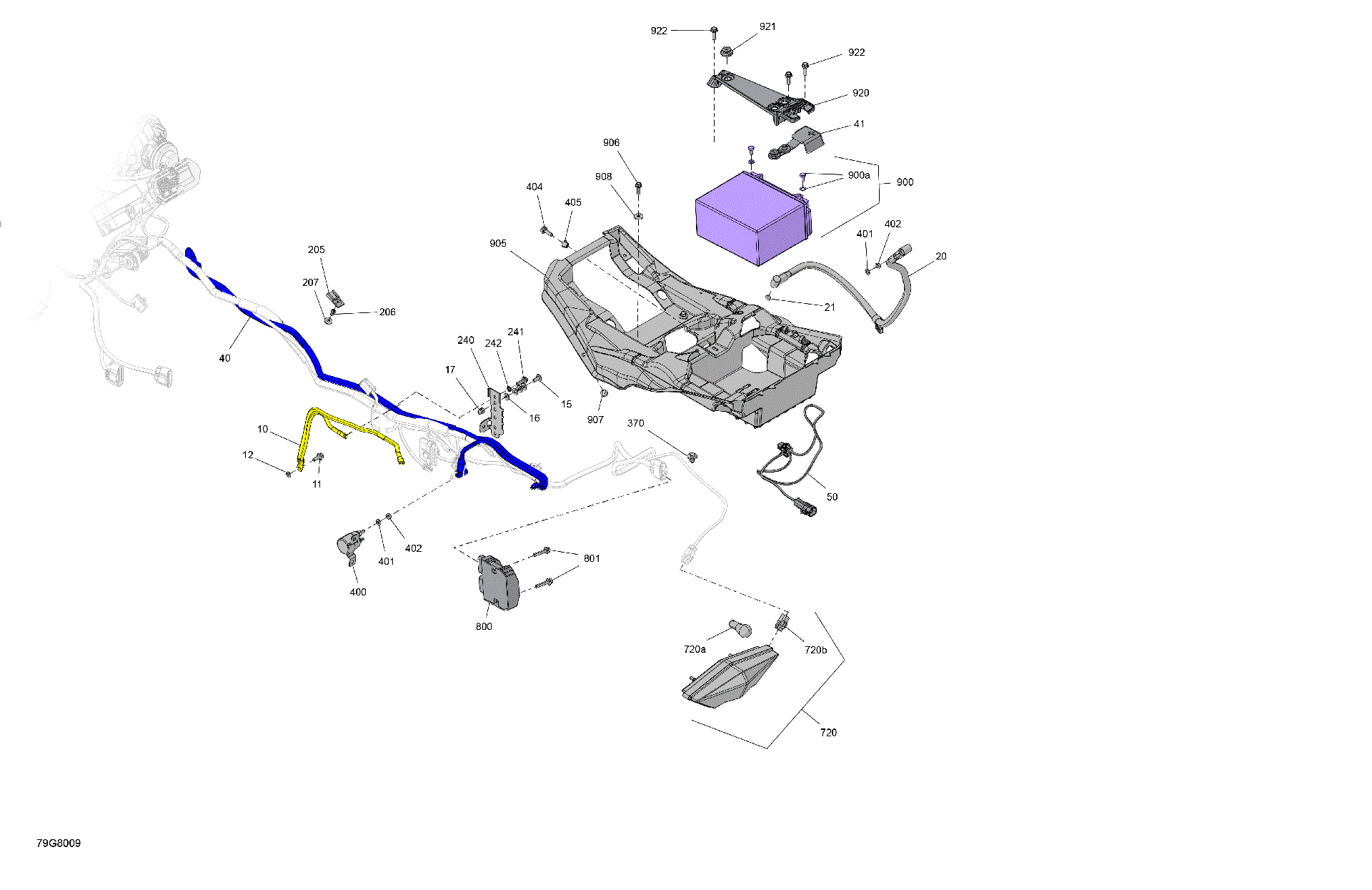 An Image of a Genuine Can-Am Parts Schematic Diagram showing the schematic - ELECTRIC - REAR SECTION