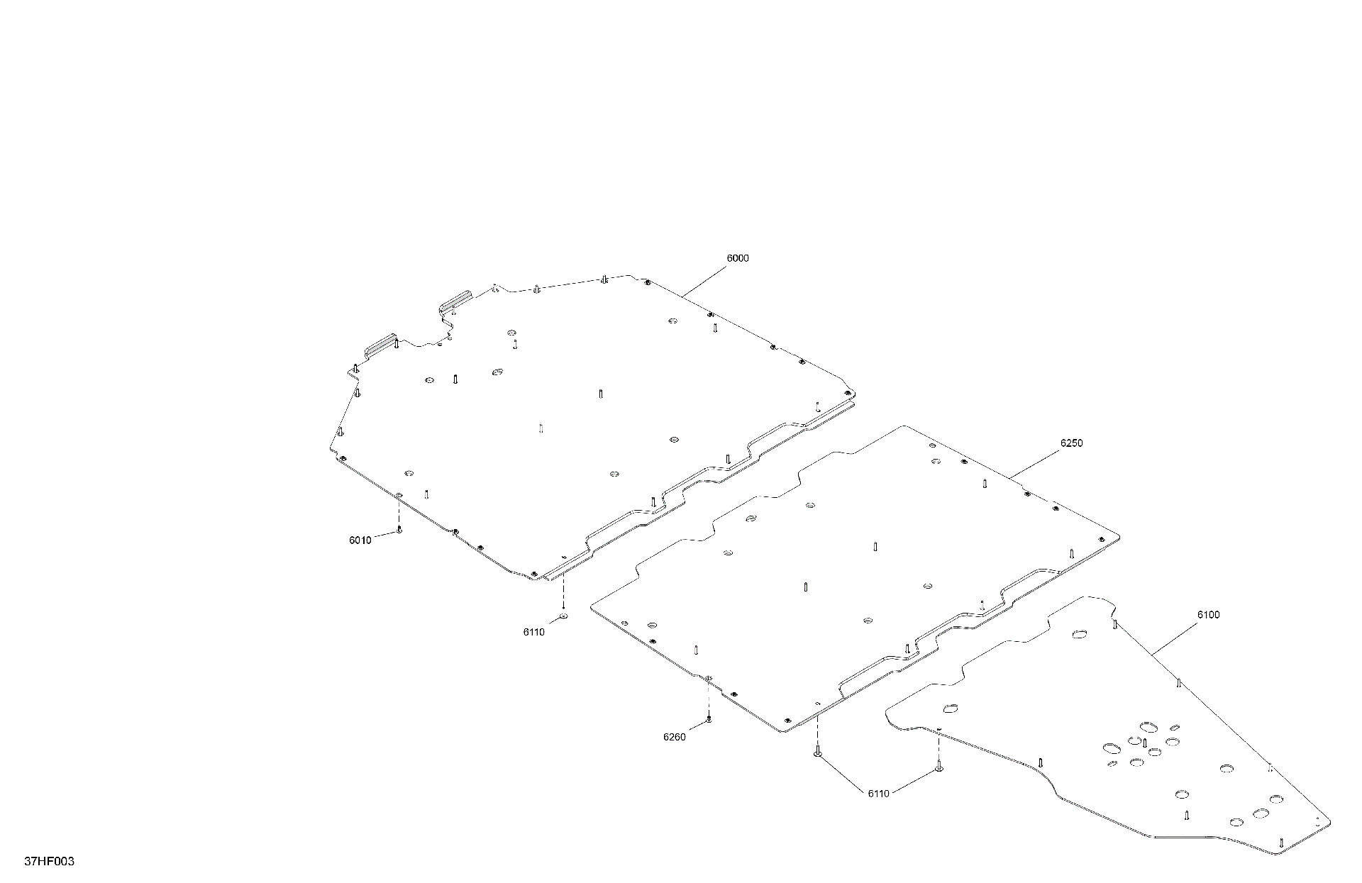 An Image of a Genuine Can-Am Parts Schematic Diagram showing the schematic - BODY - SKID PLATE