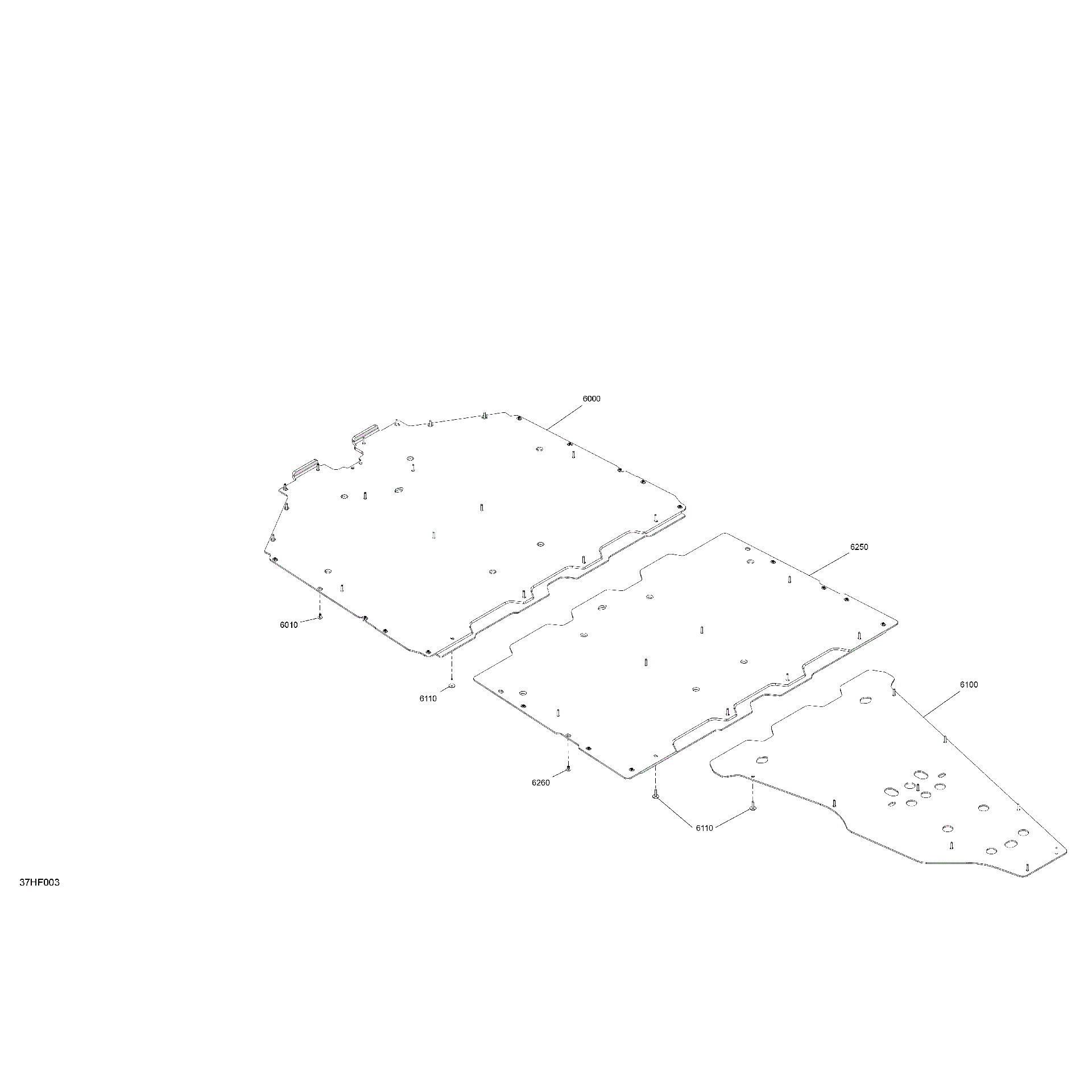 An Image of a Genuine Can-Am Parts Schematic Diagram showing the schematic - BODY - SKID PLATE