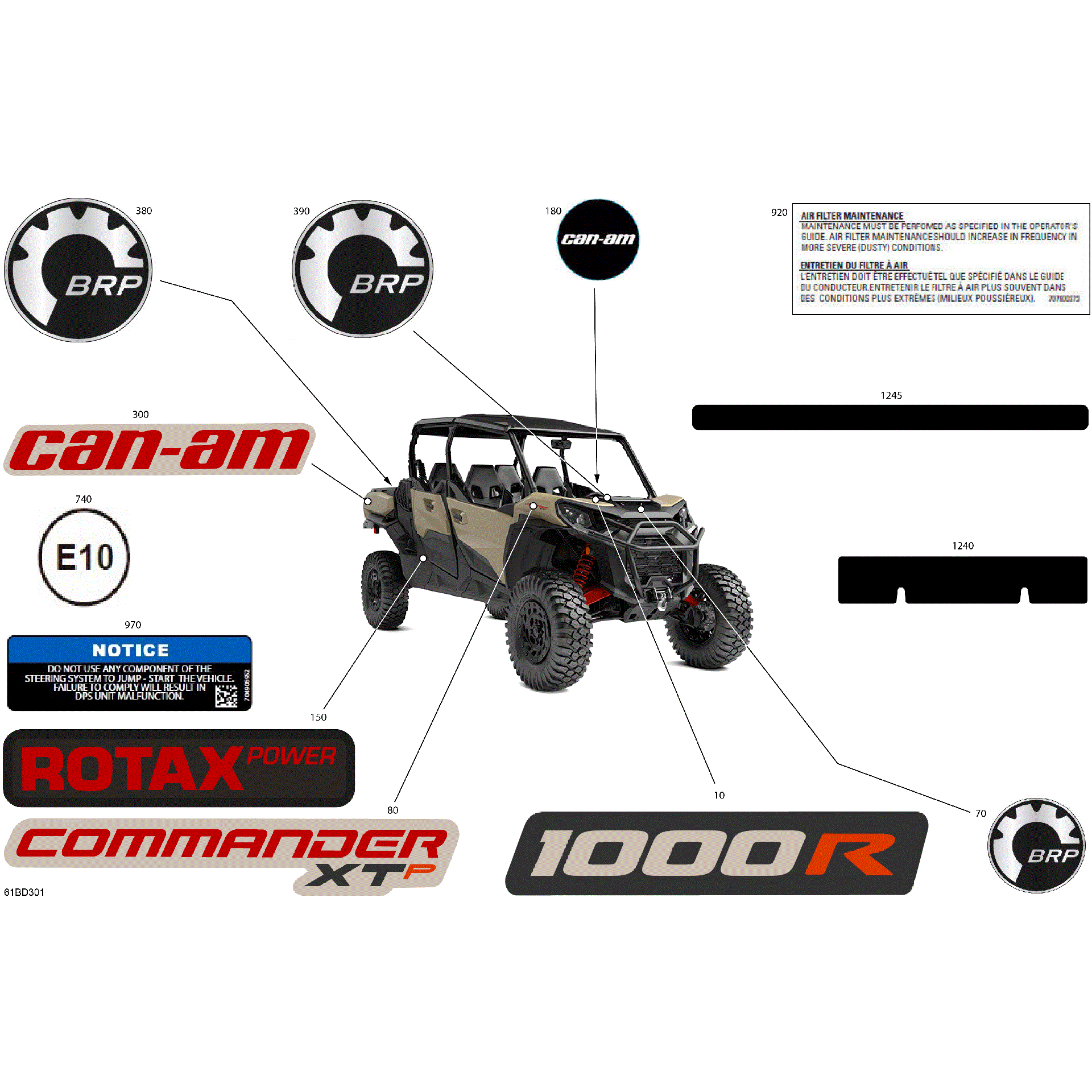 An Image of a Genuine Can-Am Parts Schematic Diagram showing the schematic - BODY - DECALS