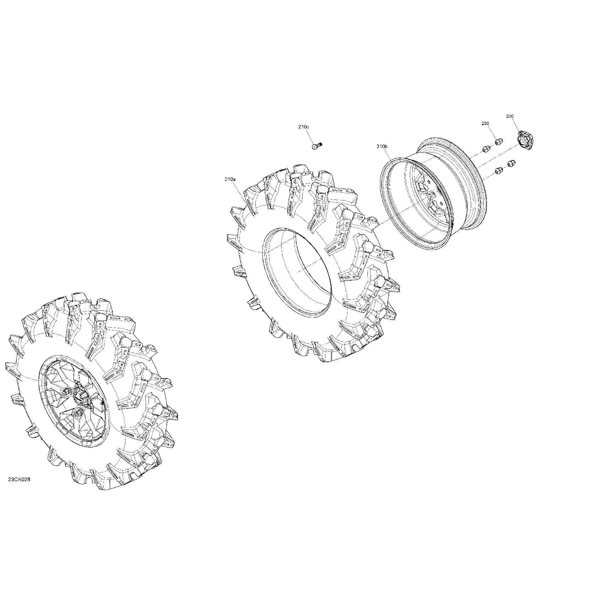 An Image of a Genuine Can-Am Parts Schematic Diagram showing the schematic - DRIVE - FRONT WHEELS