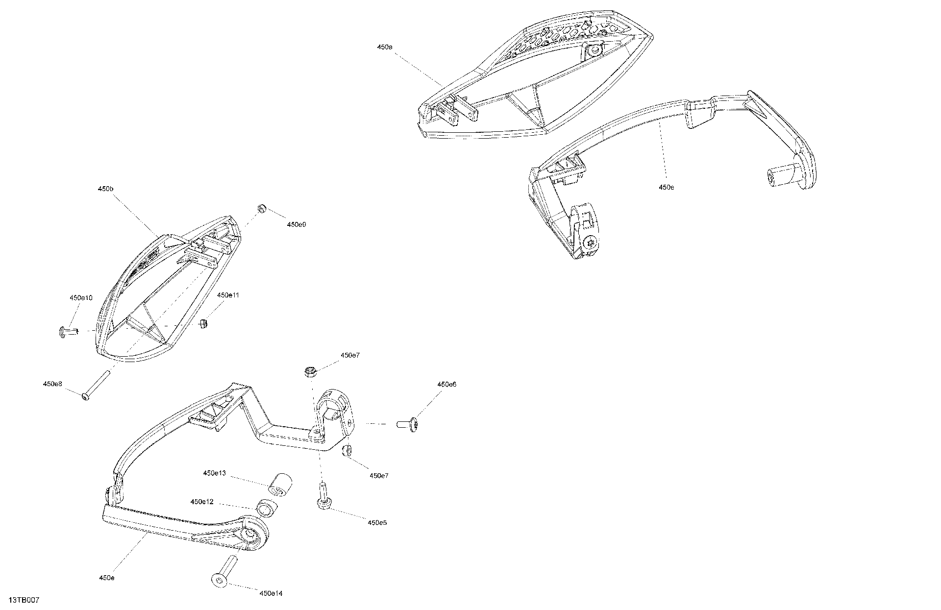 An Image of a Genuine Can-Am Parts Schematic Diagram showing the schematic - MECHANIC - AIR DEFLECTOR
